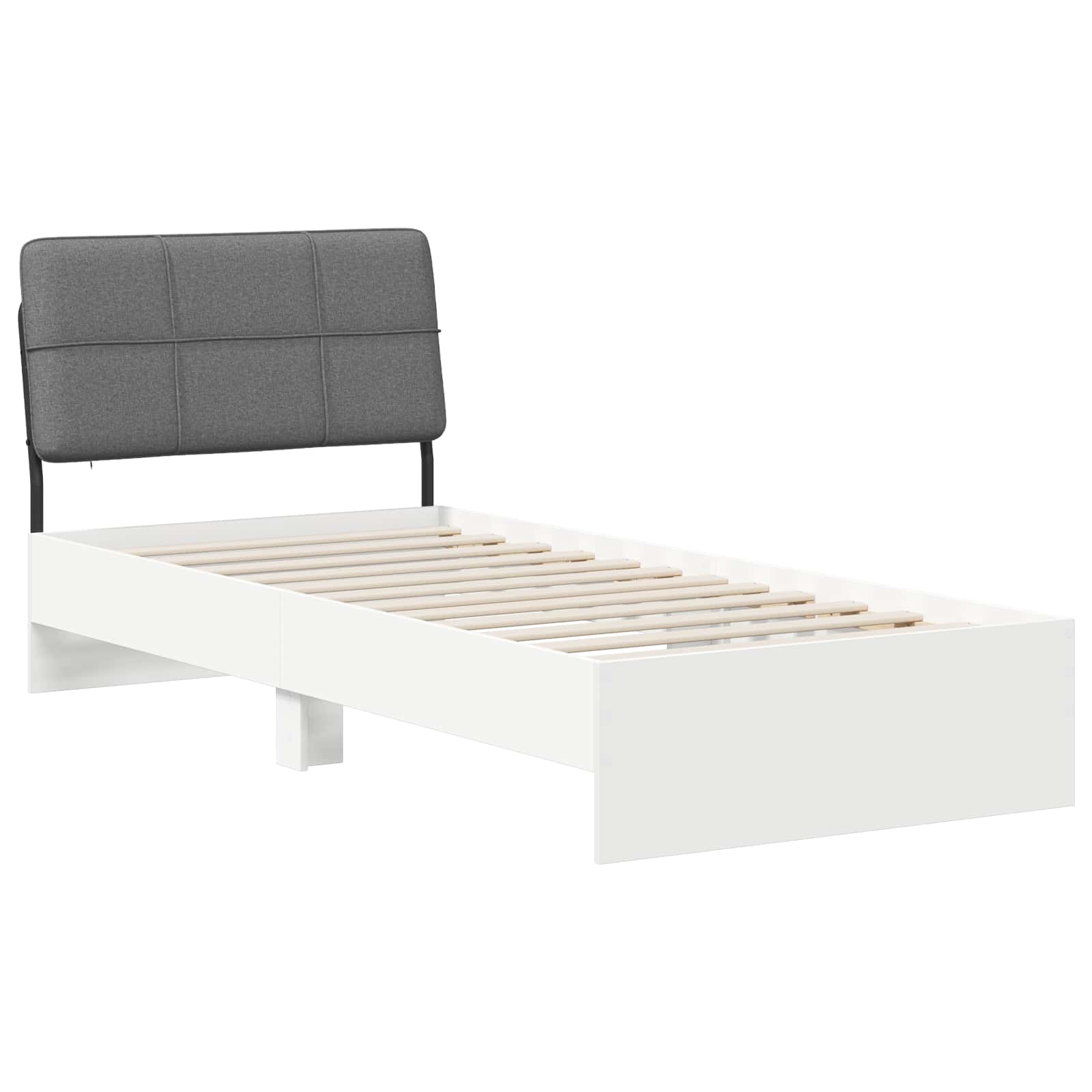 vidaXL Pat de o persoană cu tăblie Alb și gri deschis 80 x 200 cm