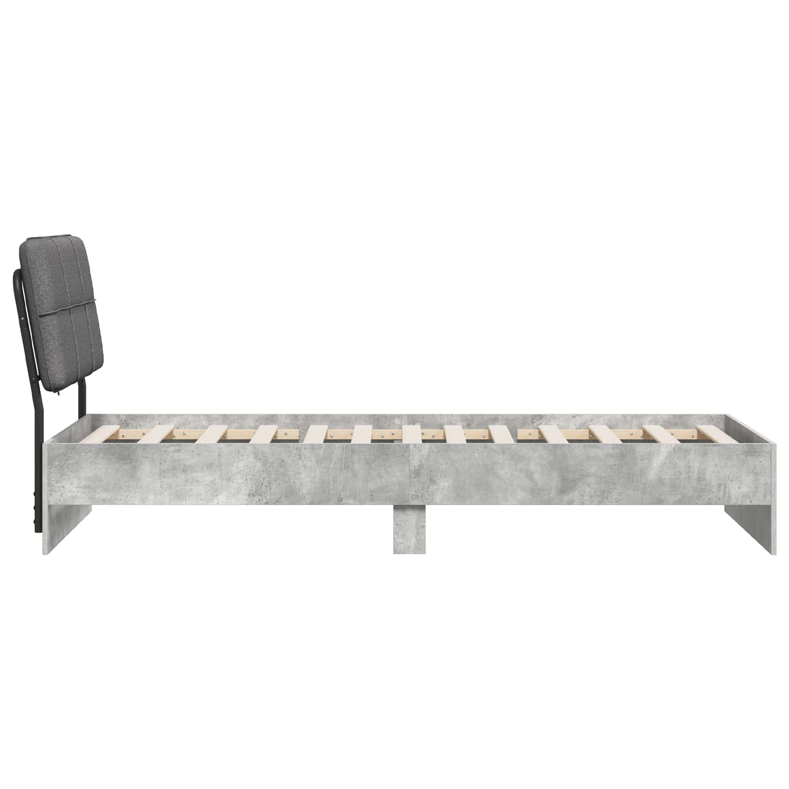 vidaXL Eenpersoonsbed met hoofdbord Betongrijs en lichtgrijs, foto 4