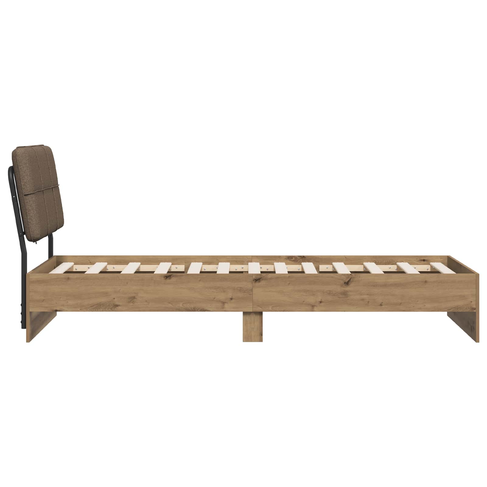 vidaXL Eenpersoonsbed met hoofdbord Artisan eiken en taupe 75 x 190 cm, foto 4