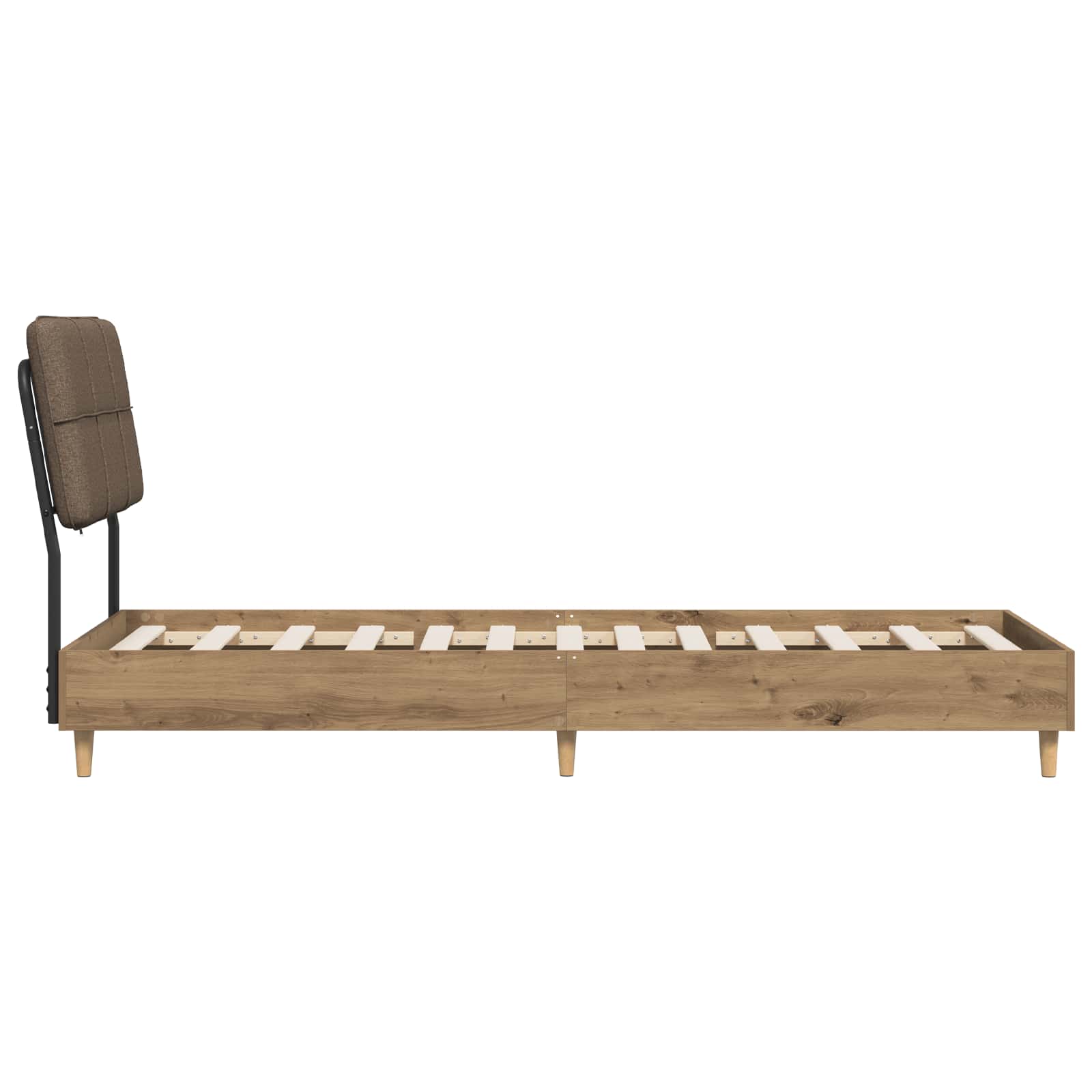 vidaXL Eenpersoonsbed met hoofdbord Artisan eiken en taupe 90 x 200 cm, foto 4