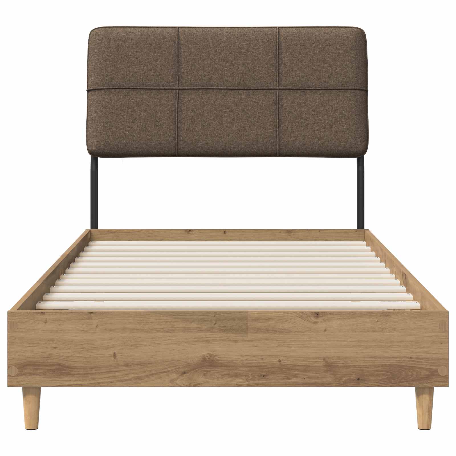 vidaXL Eenpersoonsbed met hoofdbord Artisan eiken en taupe 90 x 190 cm, foto 3