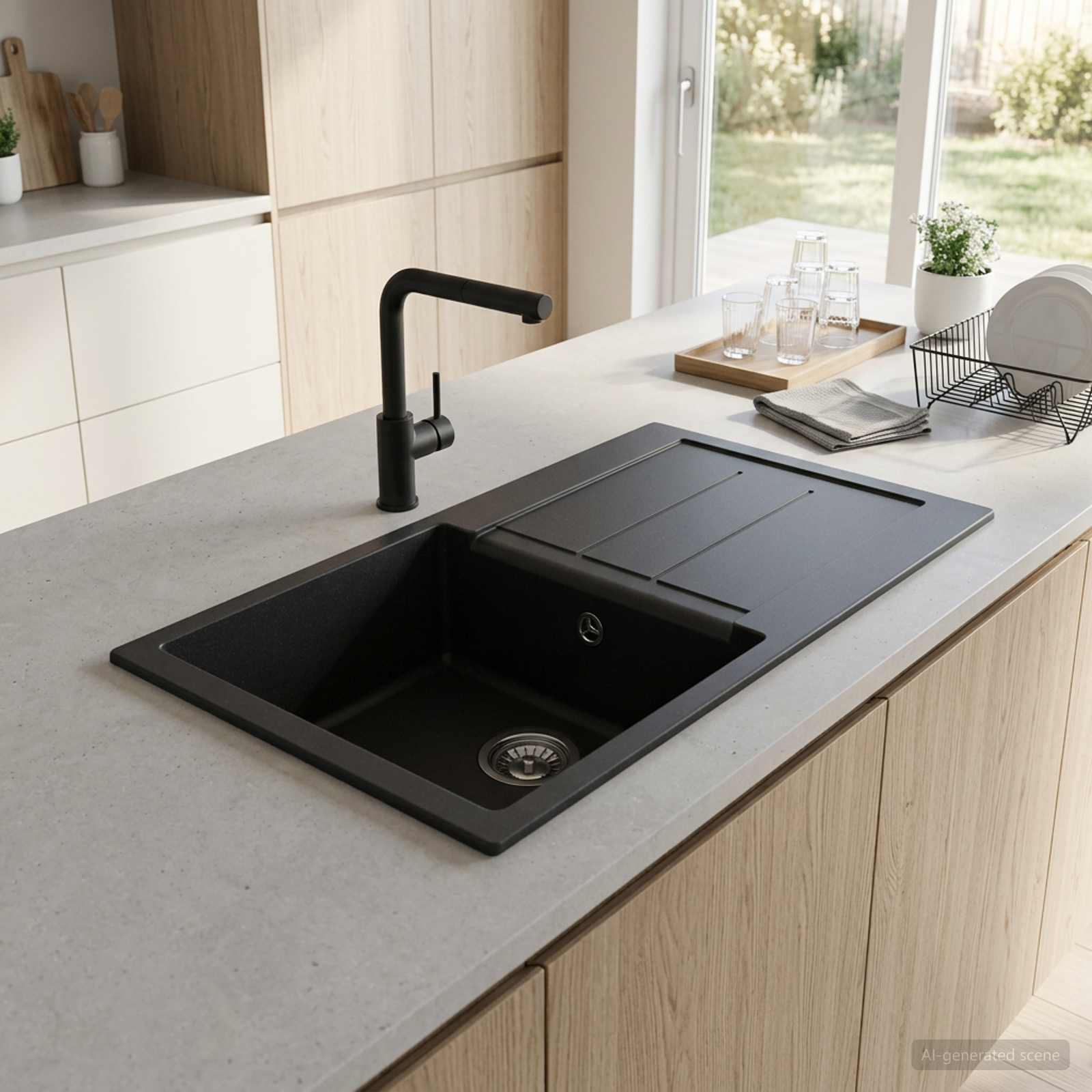 Кухненска мивка с едно корито Гранит 78 x 50 x 20 см Графит