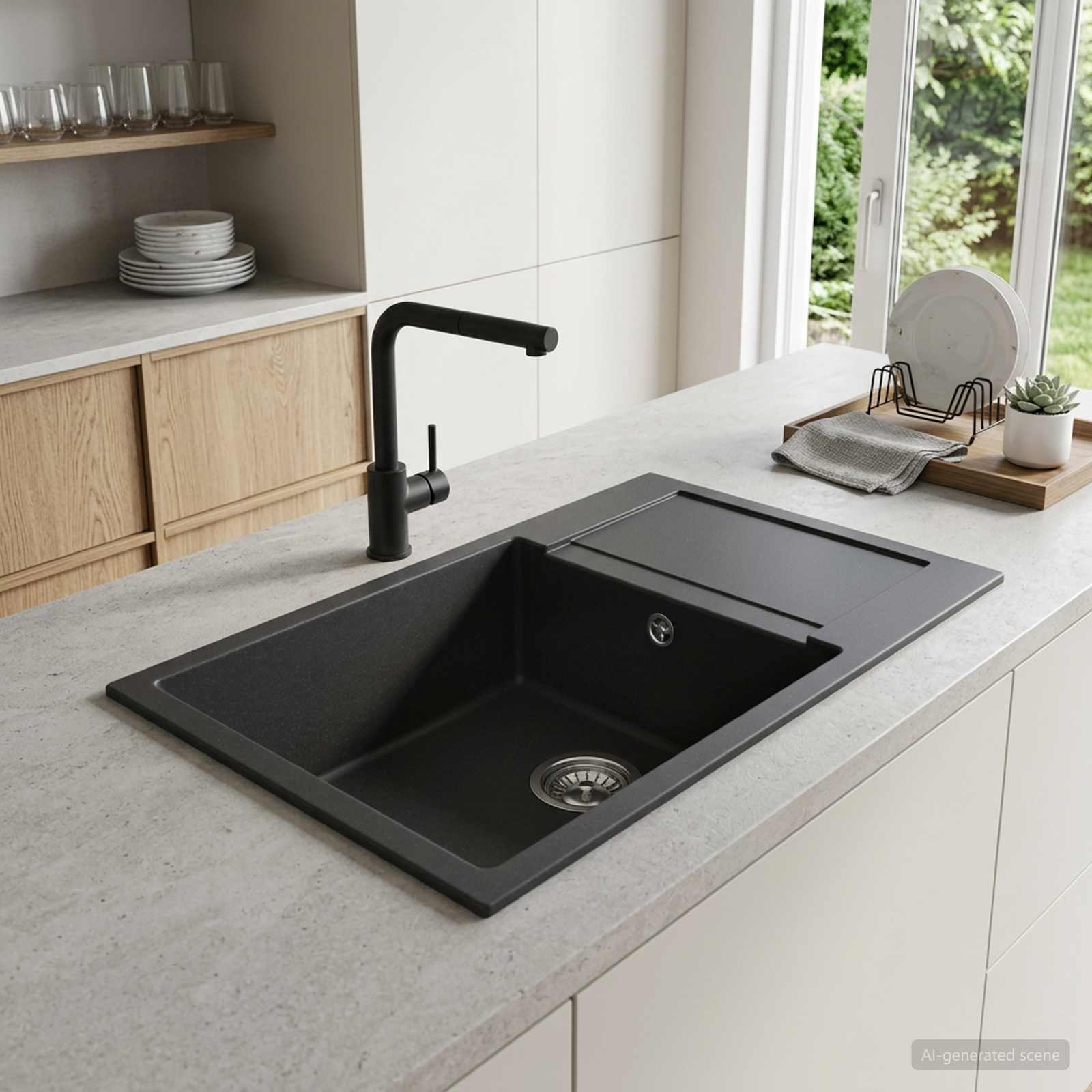 Кухненска мивка с едно корито Гранит 78 x 50 x 20 см Графит
