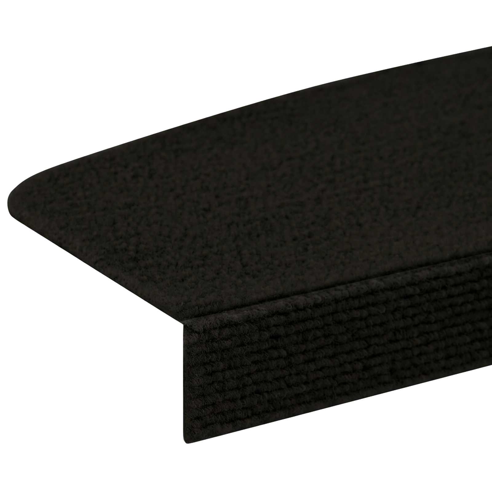 Podloge za stopnice 15 kos 65 x 21 x 4 cm Črna Poliester