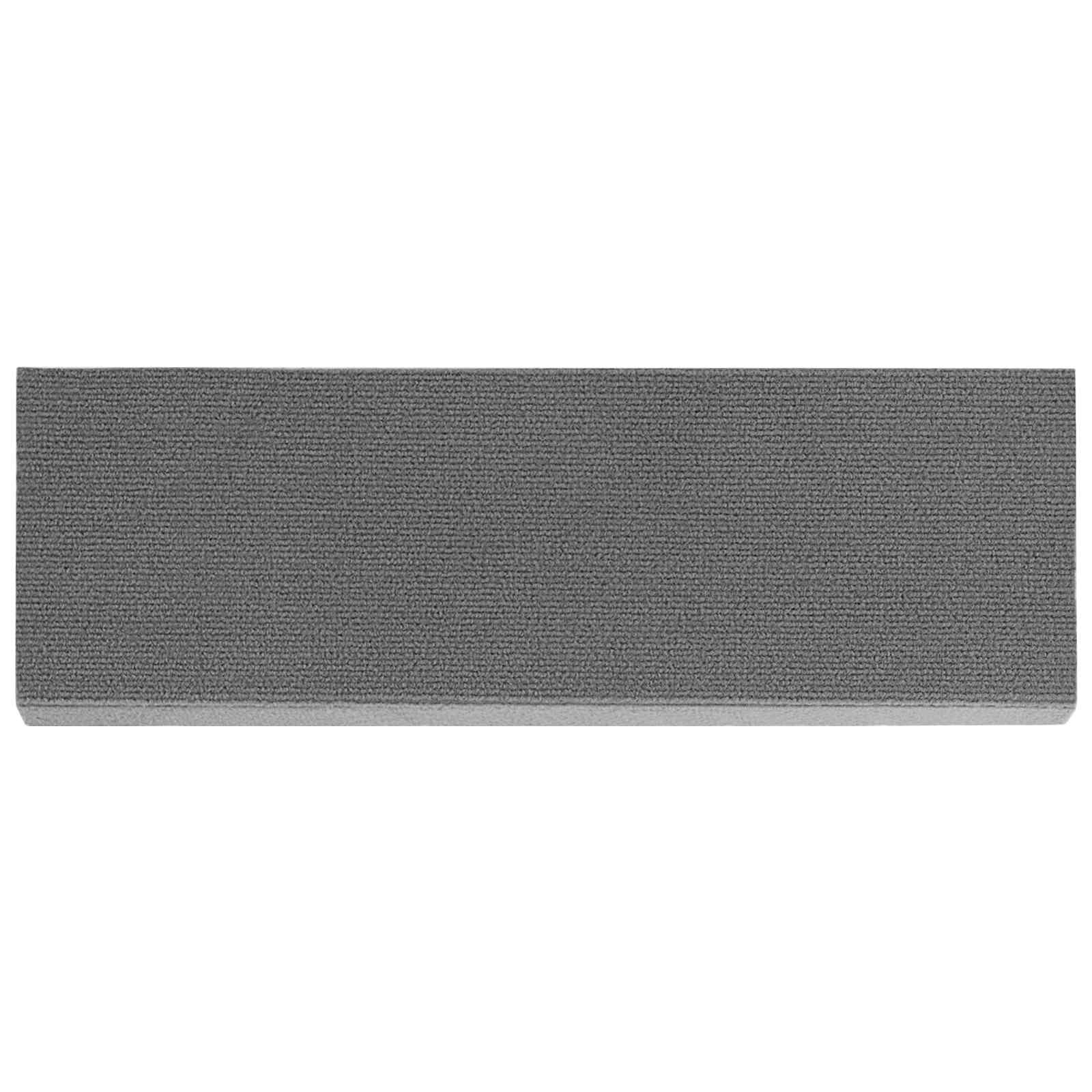 Podloge za stopnice 15 kos 65 x 21 x 4 cm Svetlo siva Poliester