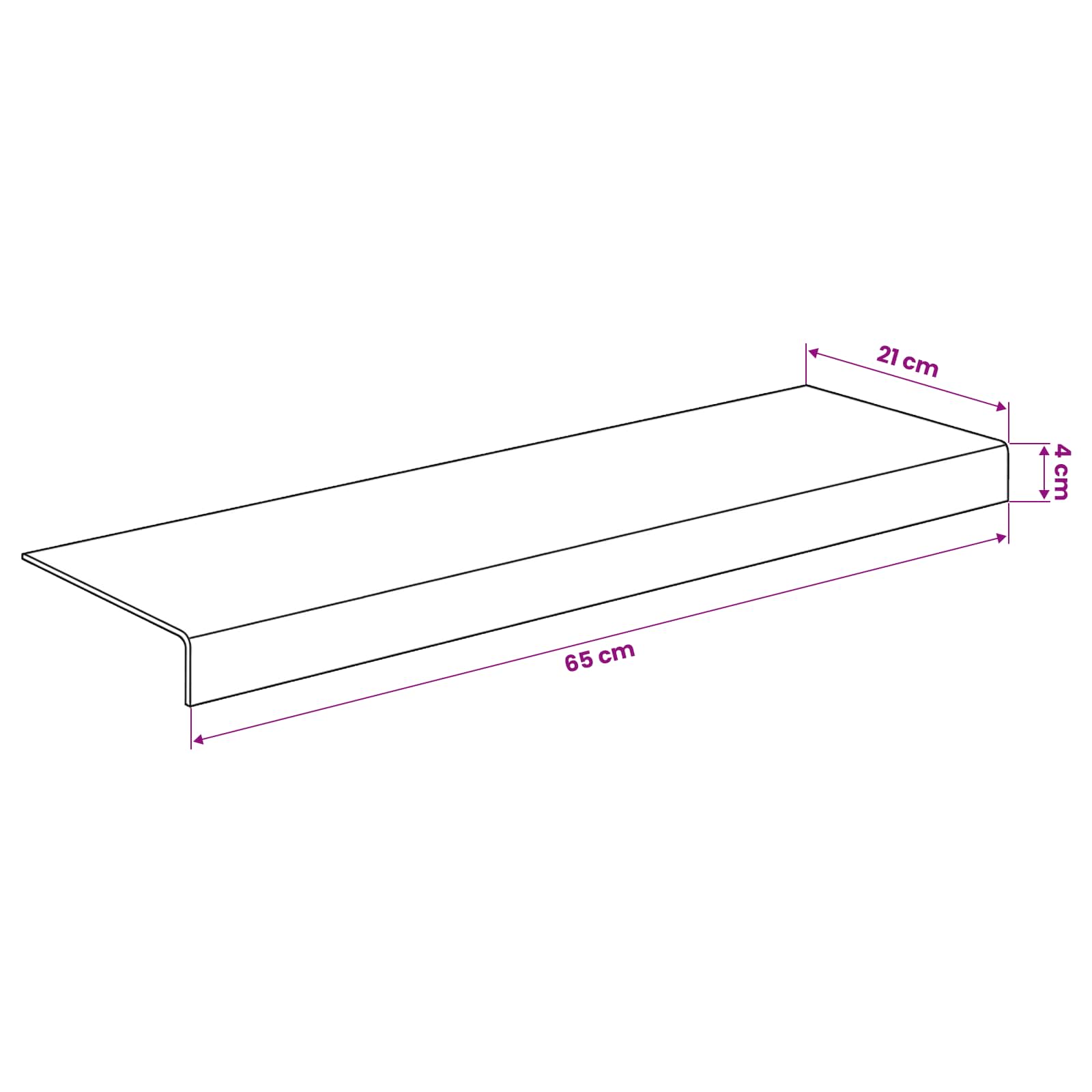 Podloge za stopnice 15 kos 65 x 21 x 4 cm Temno siva Poliester