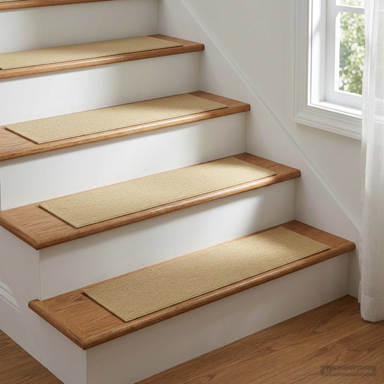 vidaXL Trinmåtter 15 stk. 76 x 20 cm Beige Polyester Rektangulær