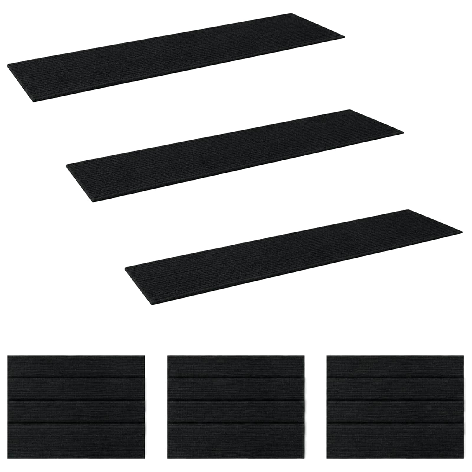 Podloge za stopnice 15 kos 76 x 20 cm Temno siva Poliester