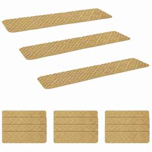 vidaXL Trepiastmematid 15 tk 76 x 20 cm Beež Pol&uuml;ester Ristk&uuml;lik