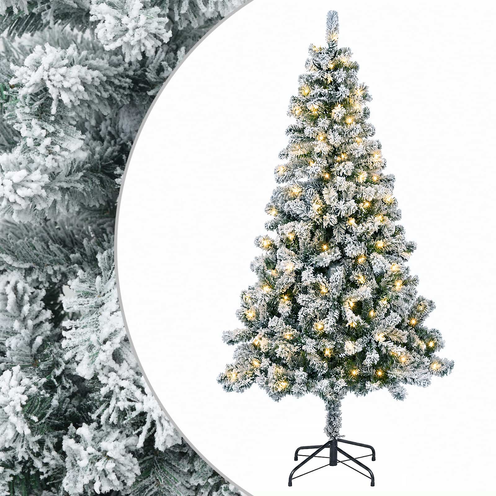 Umetno Zložljivo Božično Drevo 150 cm 150 LED Toplo bela
