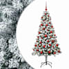 vidaXL Tehisj&otilde;ulukuusk koos kaunistustega 120 cm 150 LED-i Soe valge