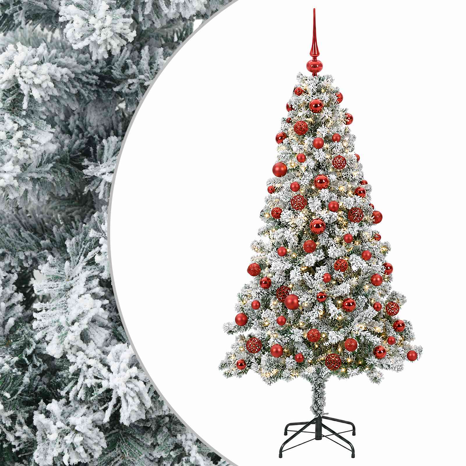 Umjetno božično drevo z okrasnimi kroglami 240 cm 300 LED