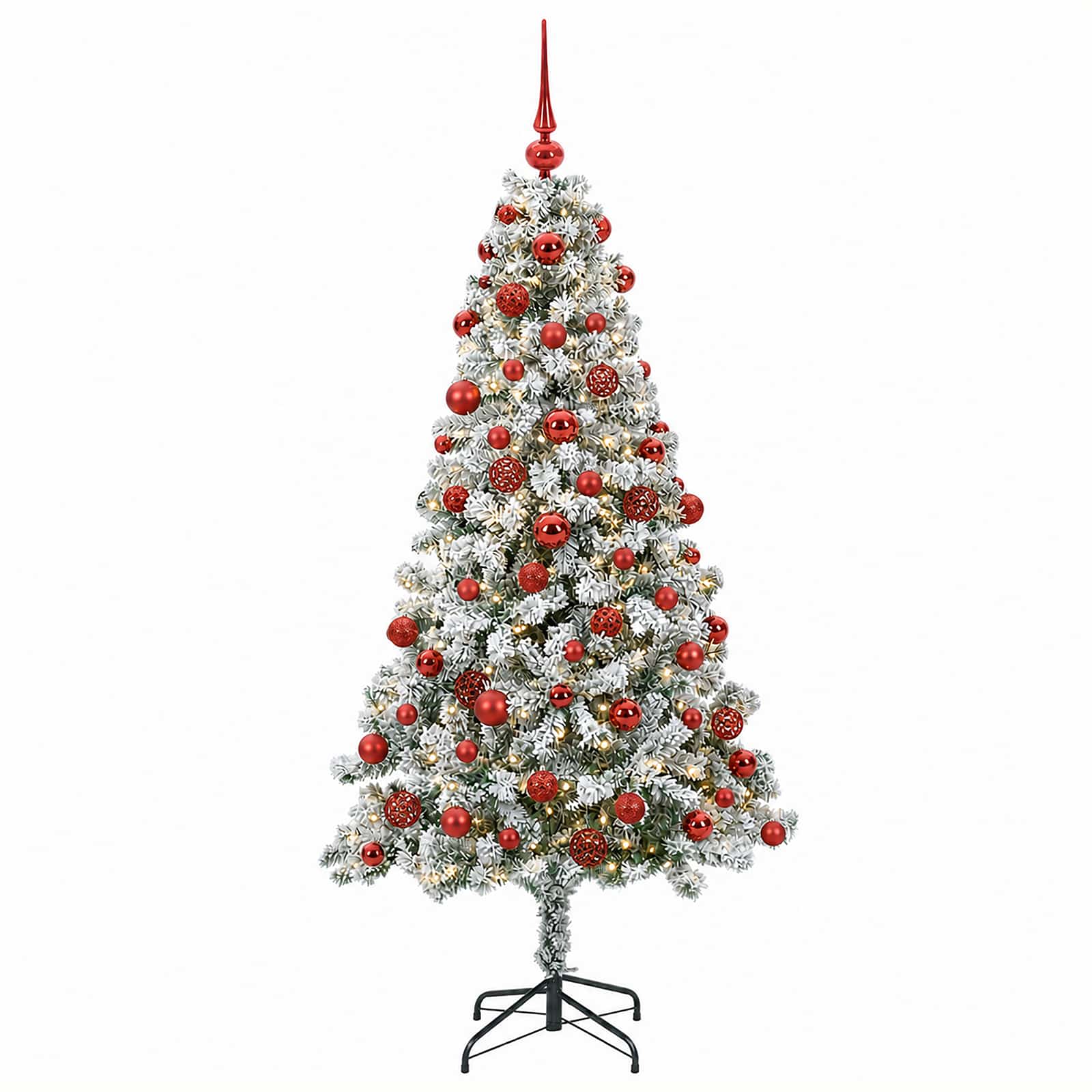 Umjetno božično drevo z okrasnimi kroglami 240 cm 300 LED