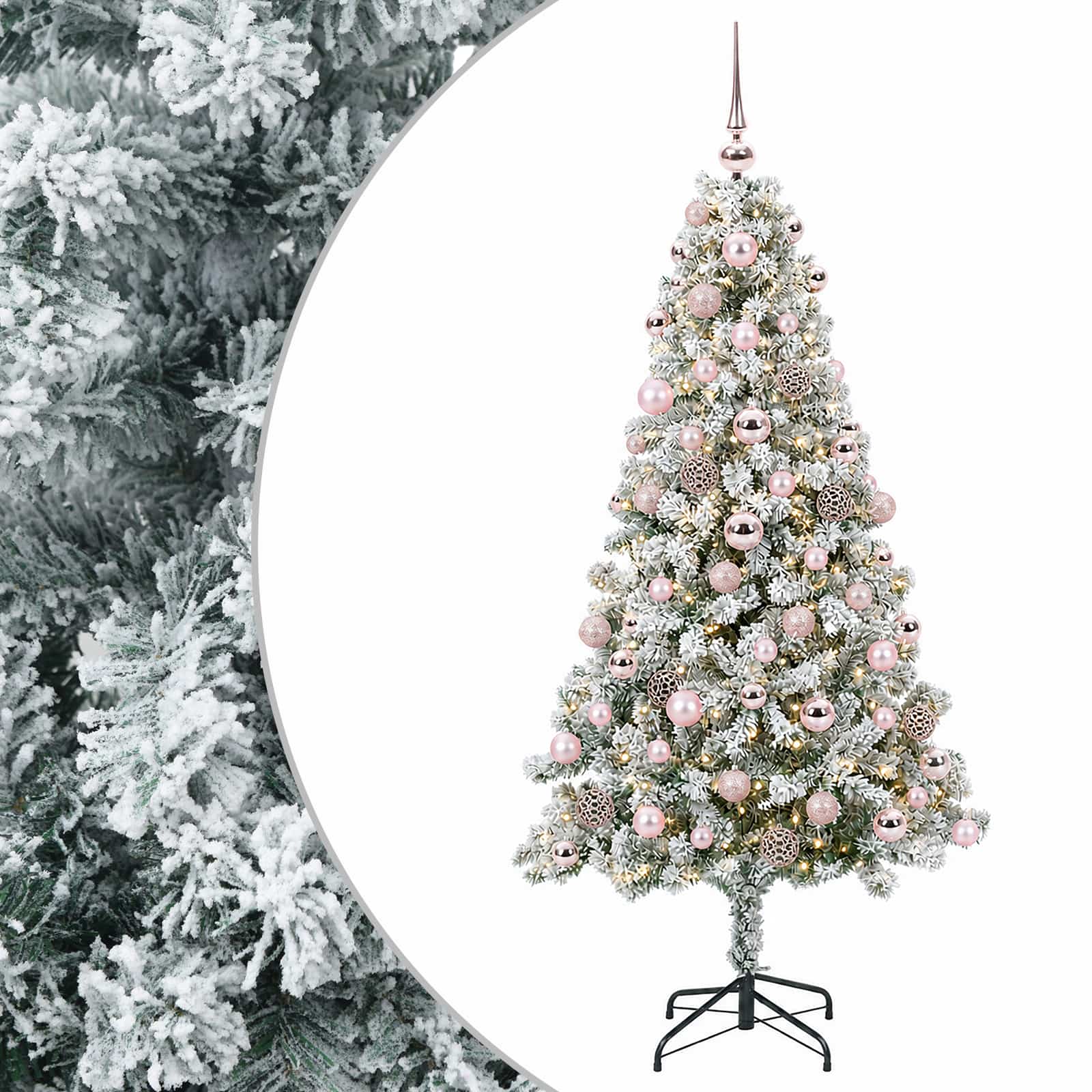 Umjetno božično drevo z okrasnimi kroglami 240 cm 300 LED