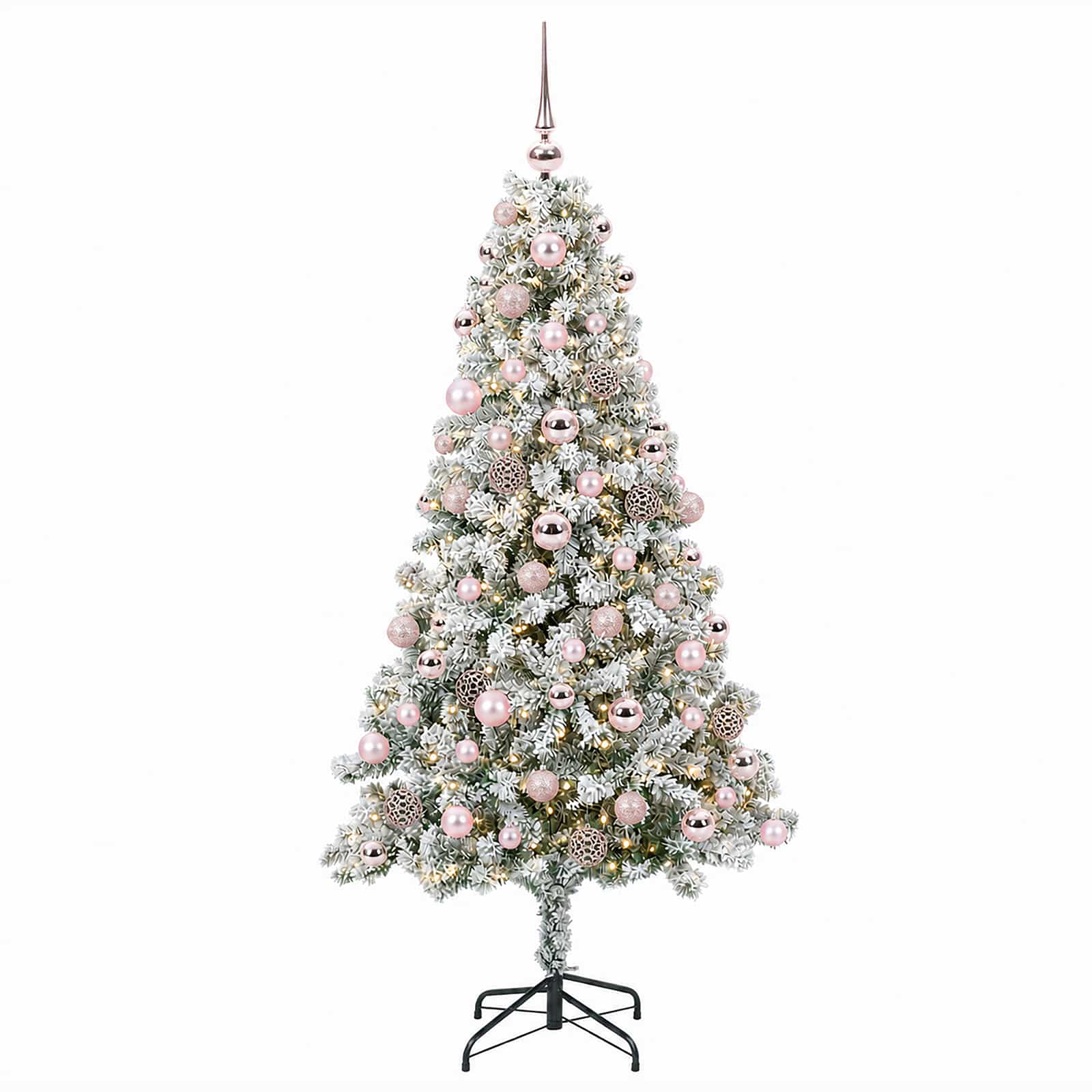 Umjetno božično drevo z okrasnimi kroglami 240 cm 300 LED