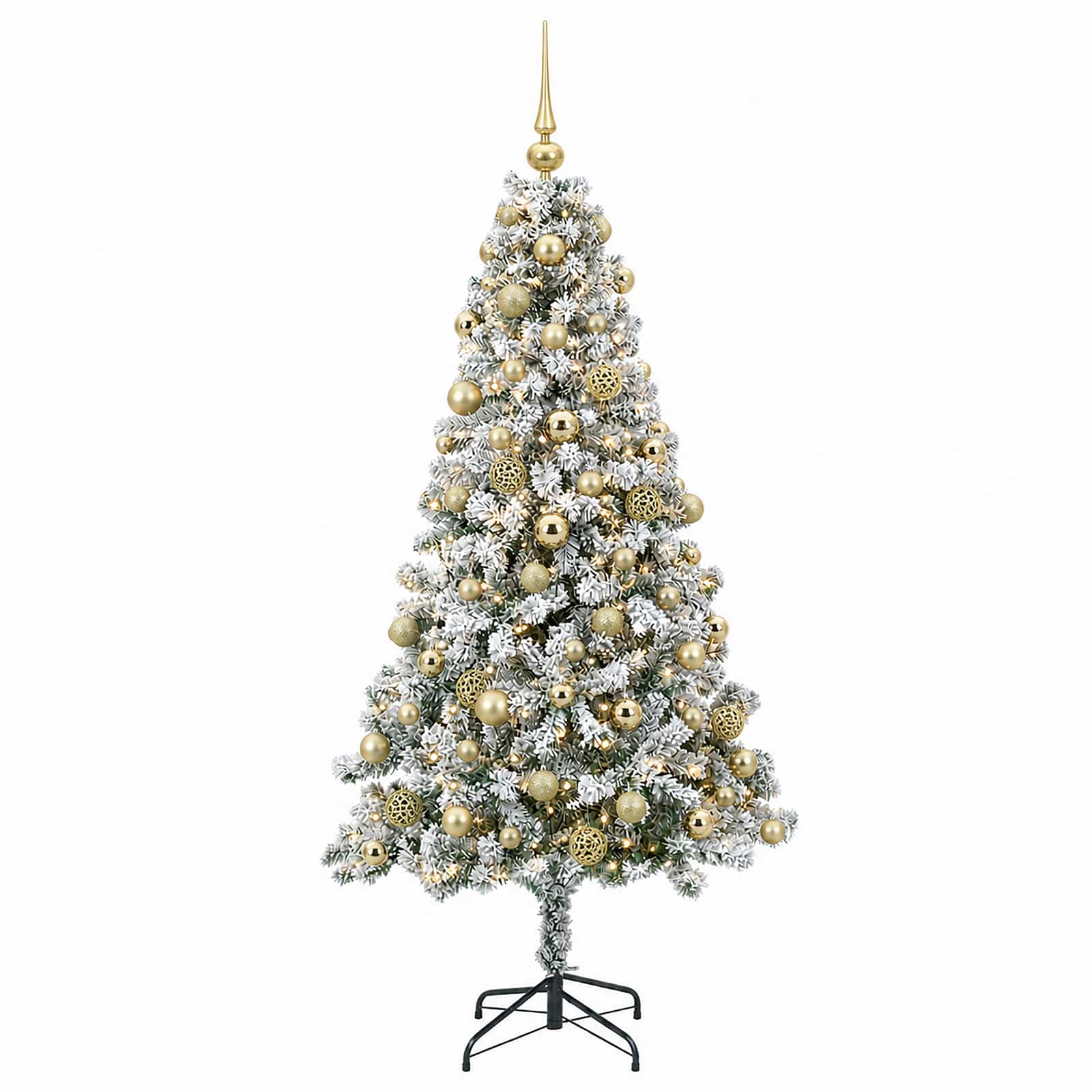 Umjetno božično drevo z okrasnimi kroglami 240 cm 300 LED