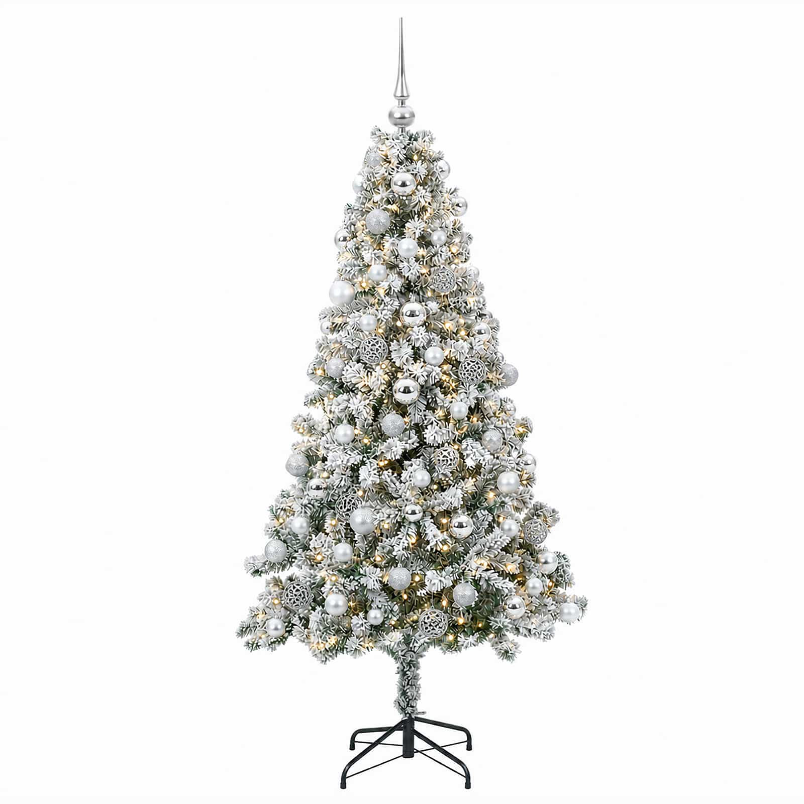 Umjetno božično drevo z okrasnimi kroglami 240 cm 300 LED