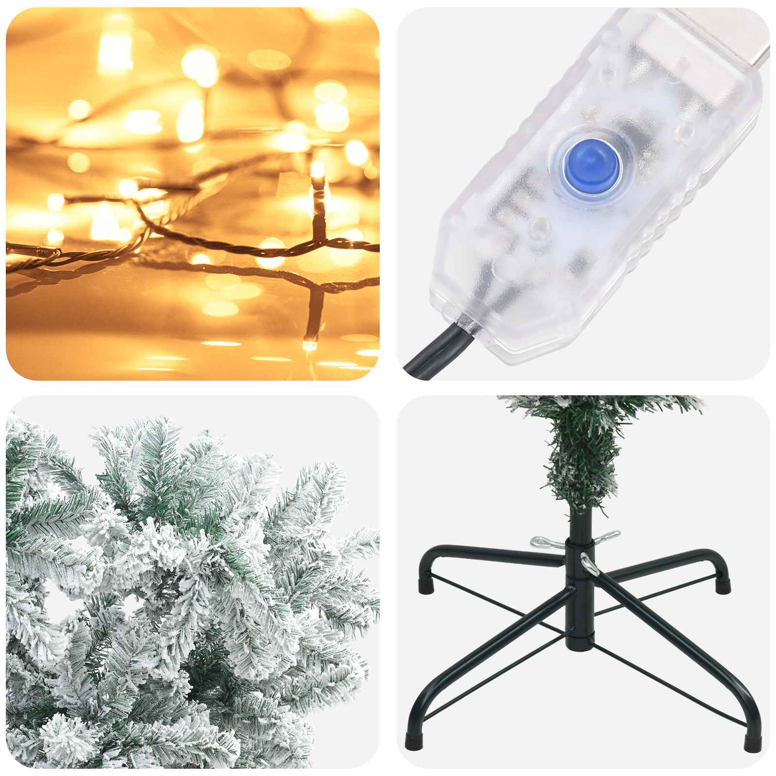 Obrnjen umetni viseči božični dreves 120 cm 150 LED Toplo bela