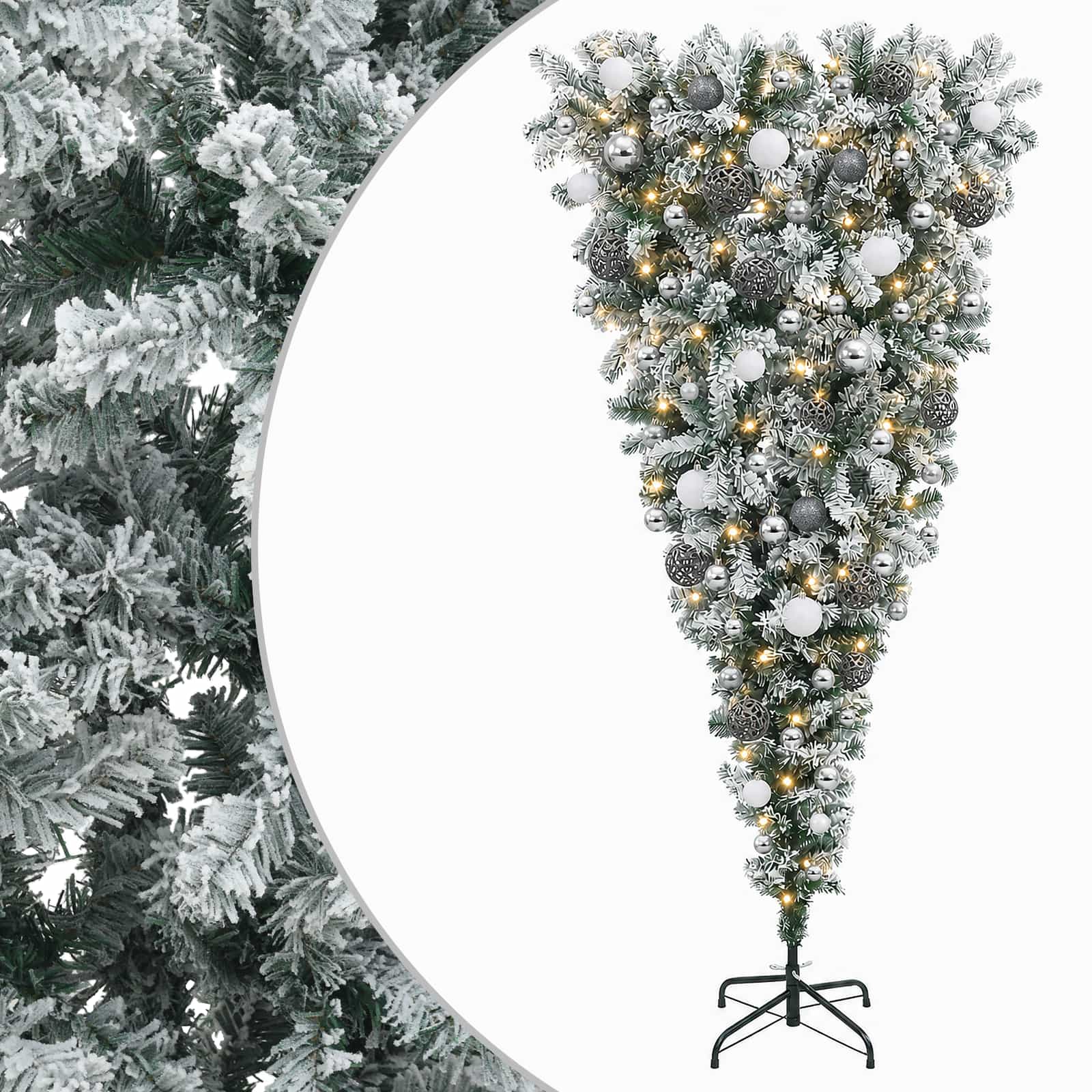 Umetna božična jelka z bučko 240 cm 300 LED Toplo bela