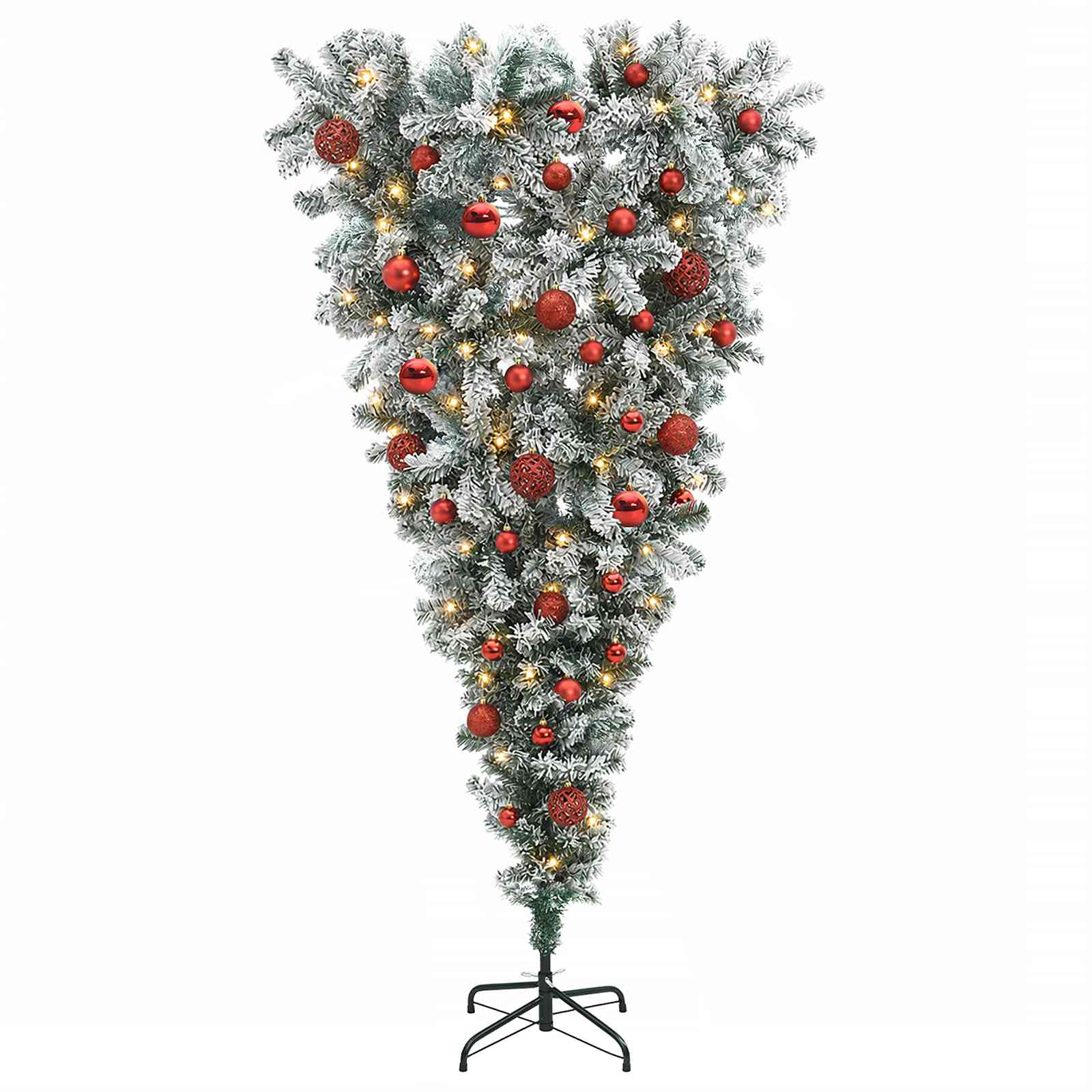 Obrnjen umetni viseči božični dreves 120 cm 150 LED Toplo bela