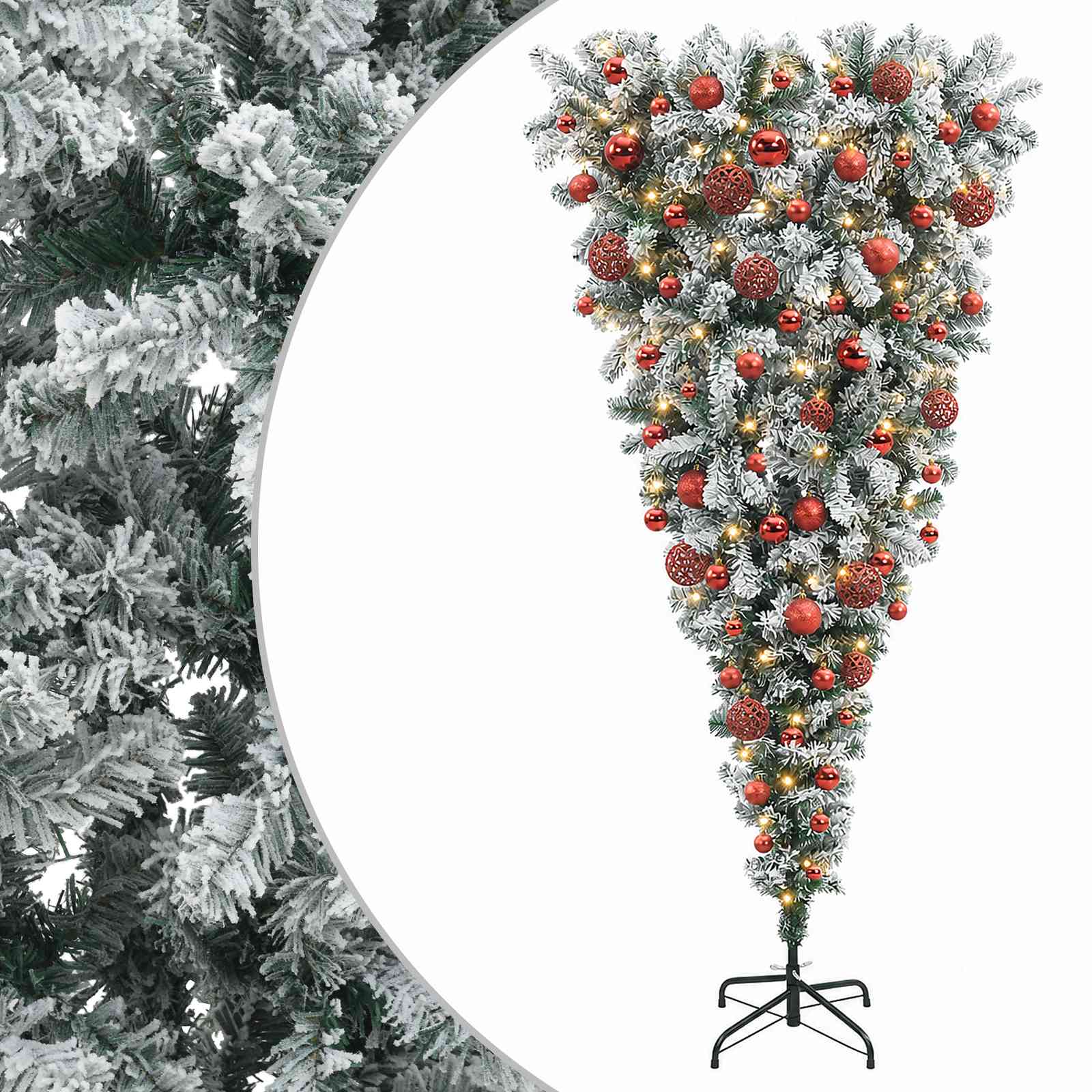 Umetna božična jelka z bučko 210 cm 300 LED Toplo bela