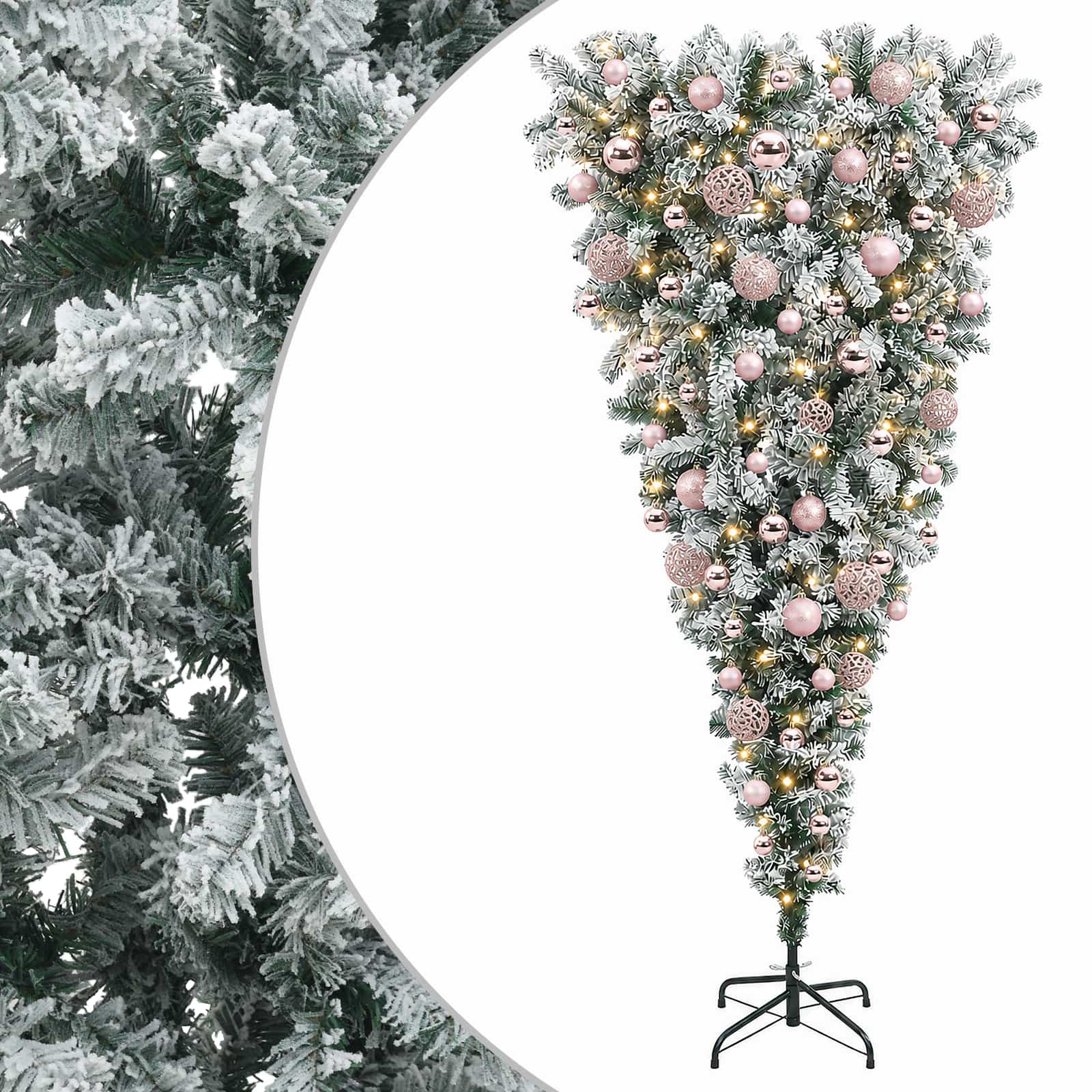 Umetna božična jelka z bučko 240 cm 300 LED Toplo bela