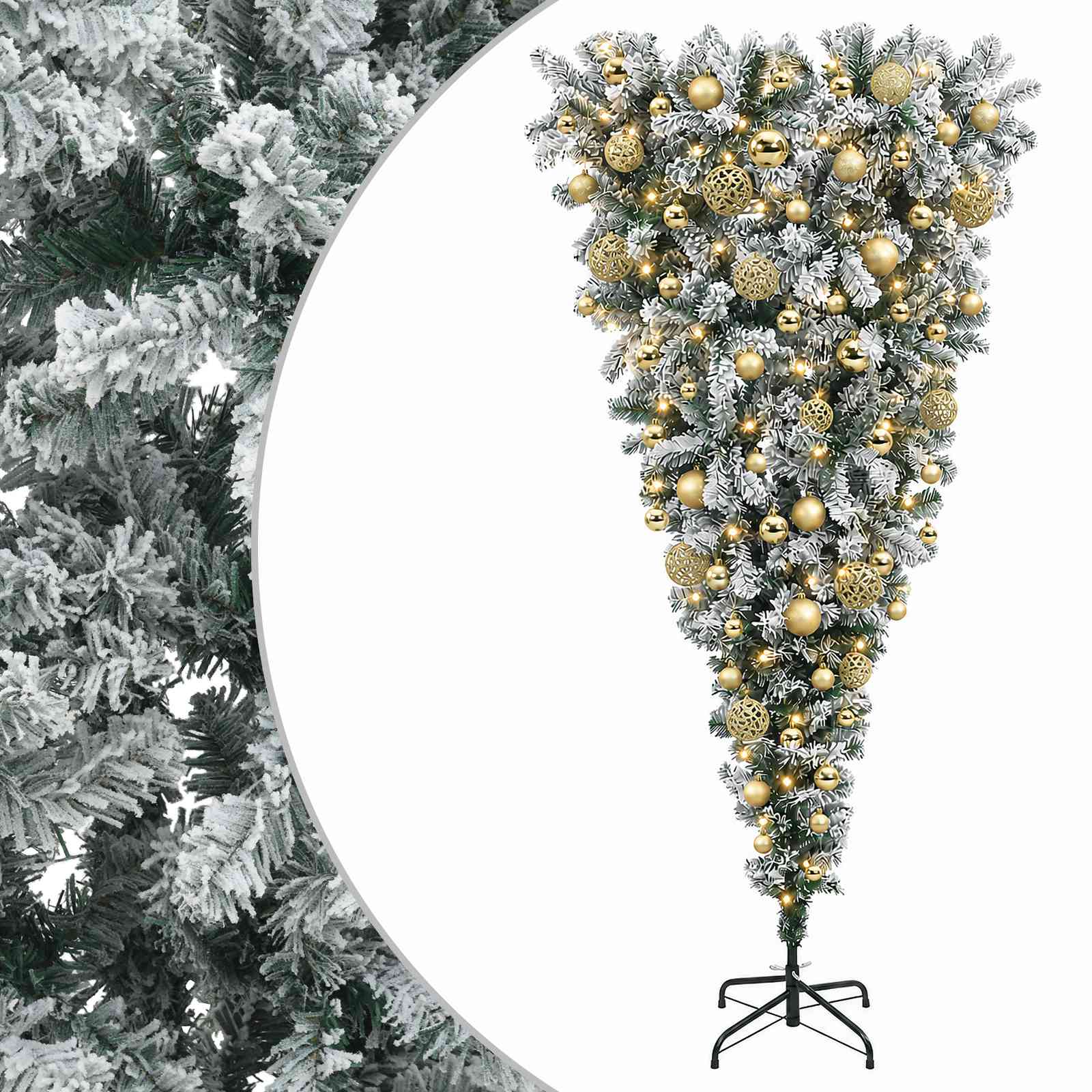 Umetna božična jelka z bučko 240 cm 300 LED Toplo bela