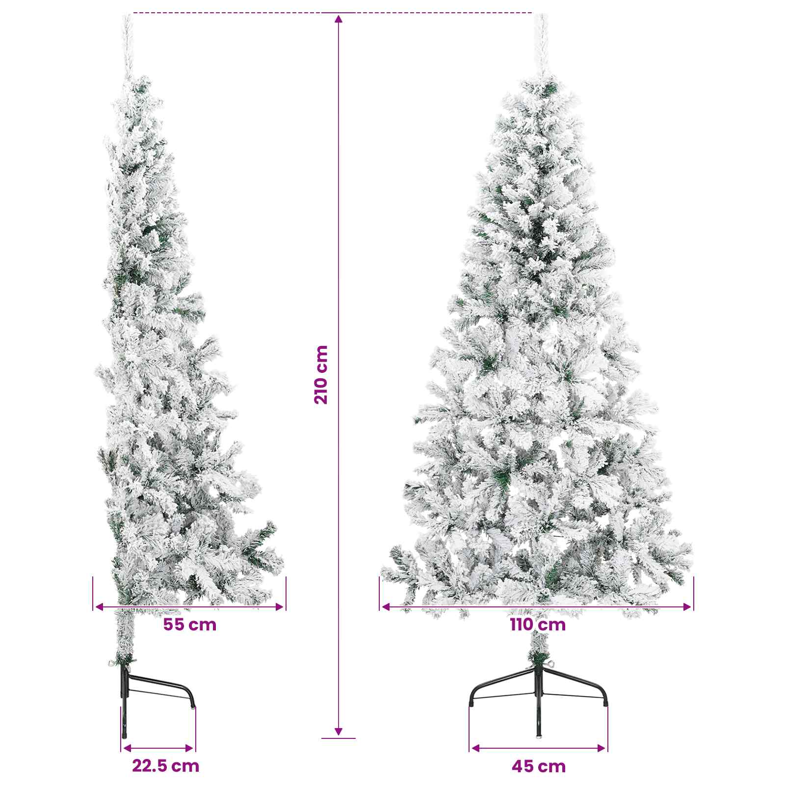 Umetno Zložljivo Božično Drevo 210 cm 300 LED Toplo bela