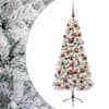 vidaXL Kunstkuusk koos j&otilde;ulukuuliga 120 cm 150 LED-i Soe valge