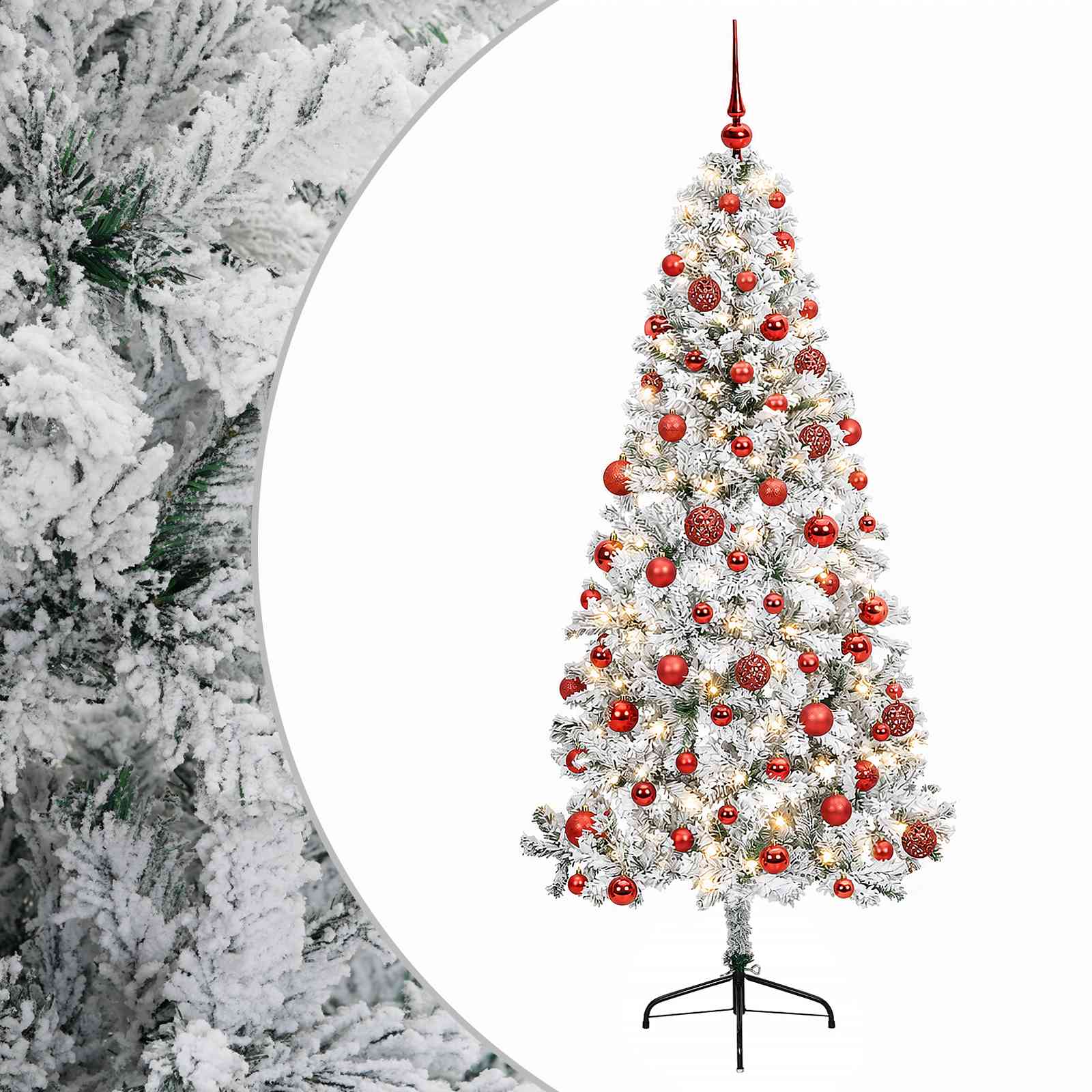 vidaXL Brad de Crăciun artificial cu glob 240 cm 300 LED-uri Alb cald