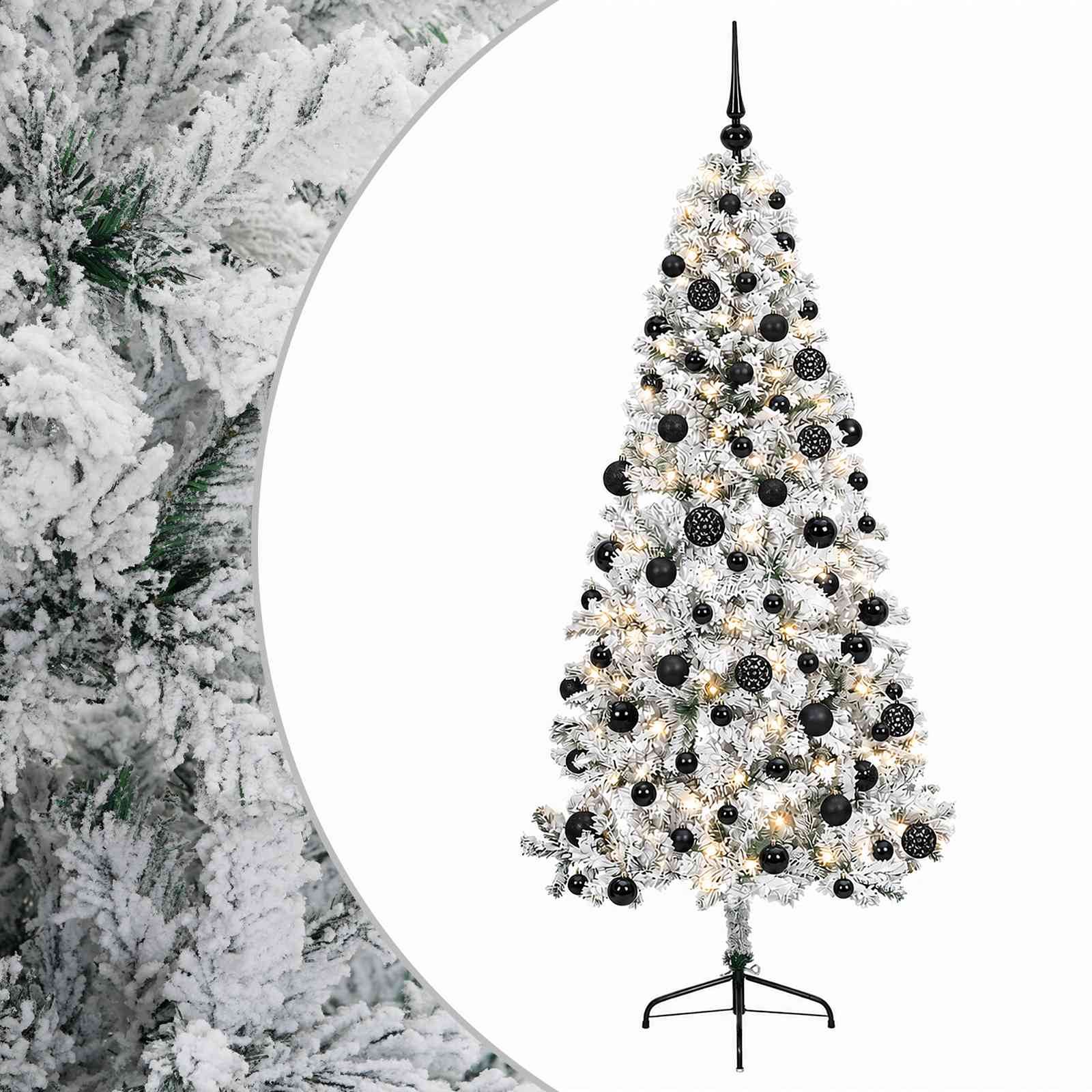 Umetna božična jelka z bučko 180 cm 300 LED Toplo bela