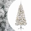 vidaXL Kunstkuusk koos j&otilde;ulukuuliga 210 cm 300 LED-i Soe valge