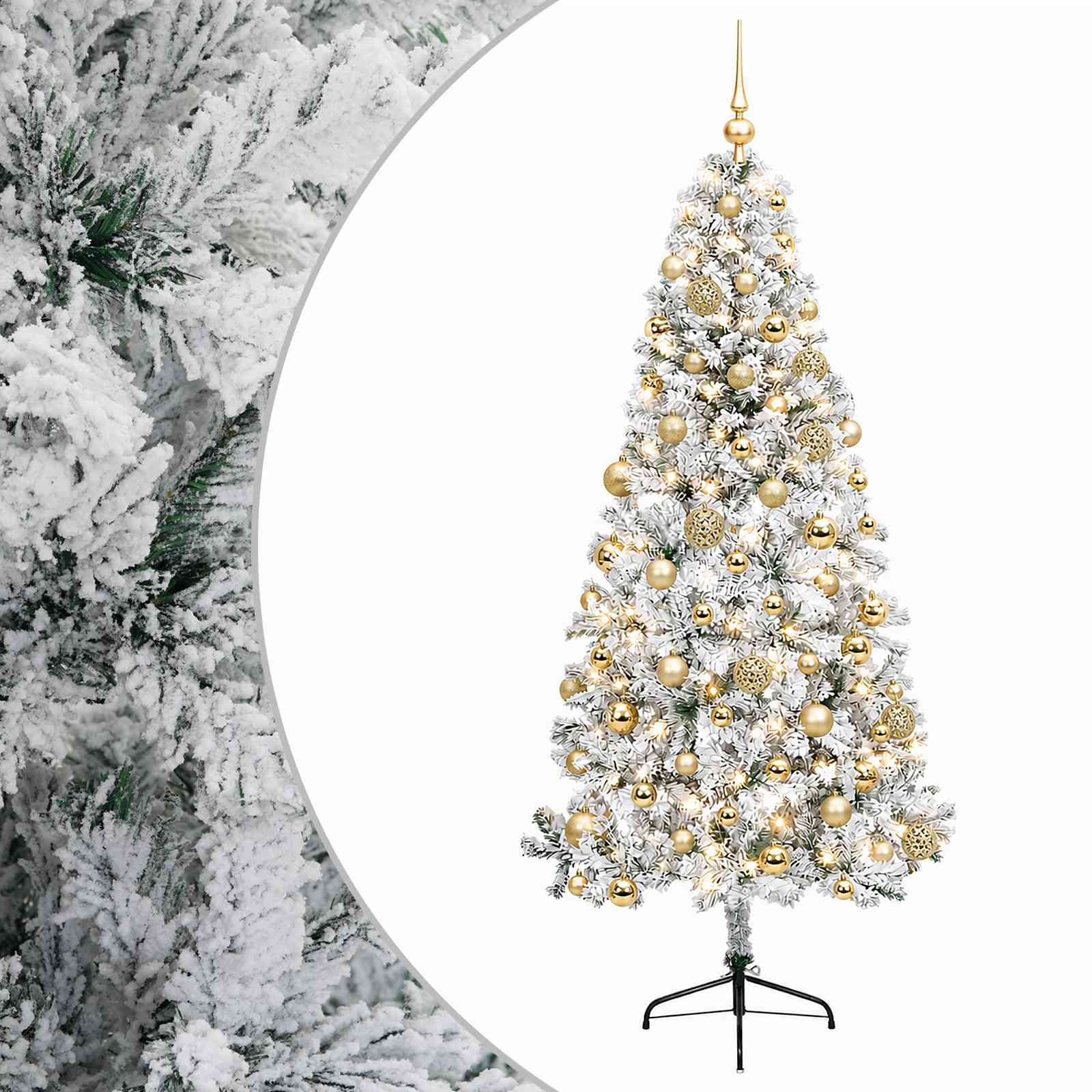 Umetna božična jelka z bučko 240 cm 300 LED Toplo bela
