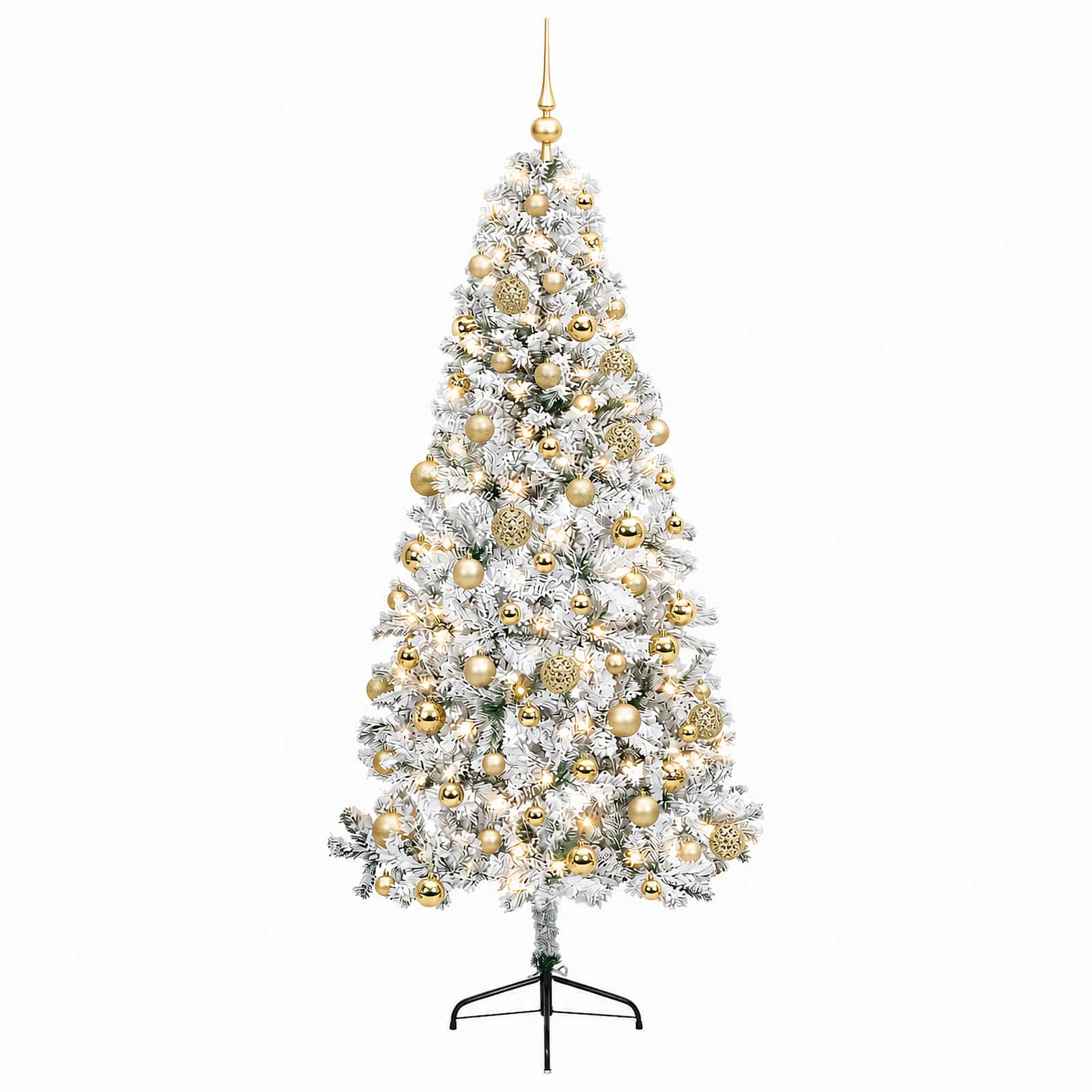 Umetna božična jelka z bučko 240 cm 300 LED Toplo bela