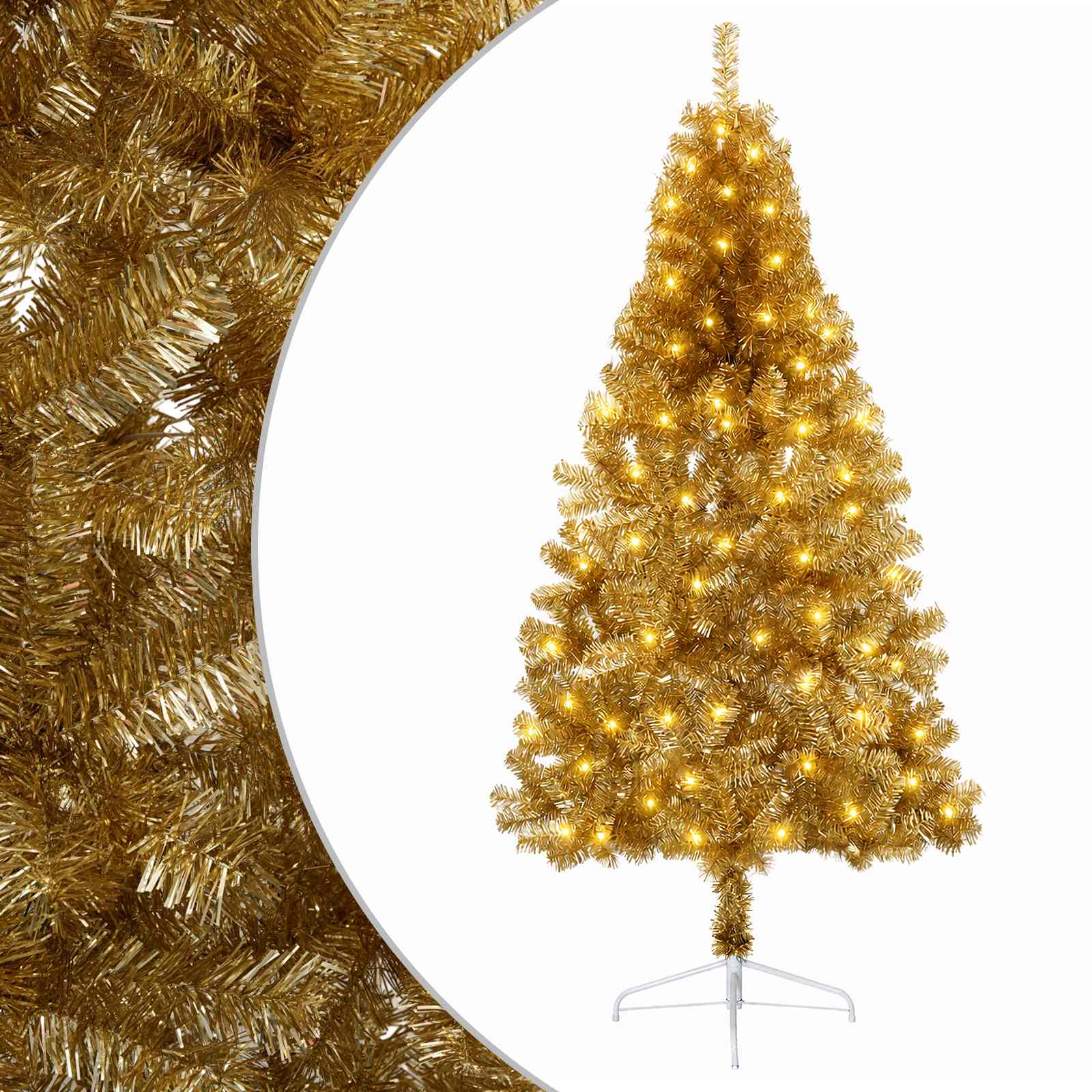Umetno Zložljivo Božično Drevo 180 cm 300 LED Toplo bela