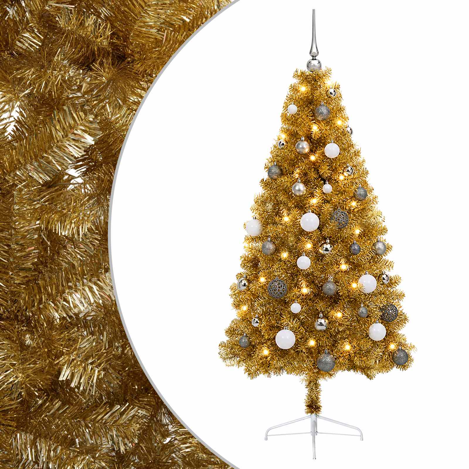 Umetna božična jelka z bučko 120 cm 150 LED Toplo bela