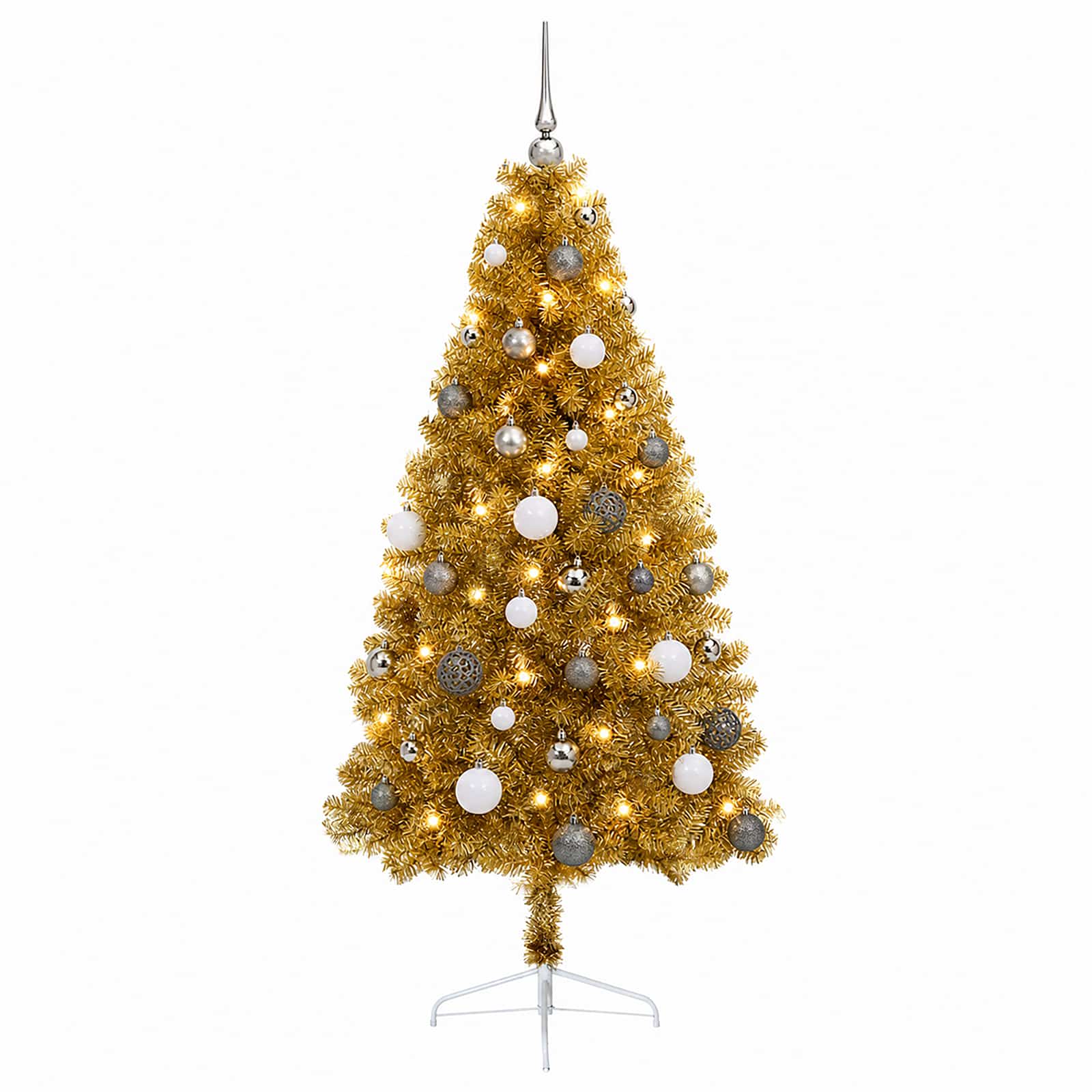 Umetna božična jelka z bučko 120 cm 150 LED Toplo bela