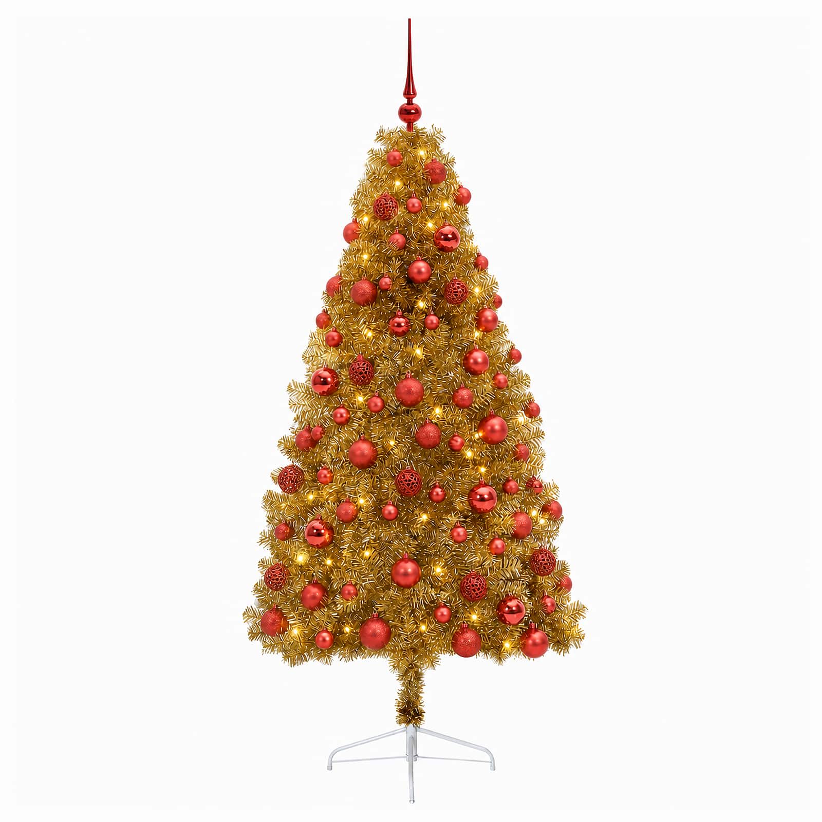 Umetna božična jelka z bučko 180 cm 300 LED Toplo bela