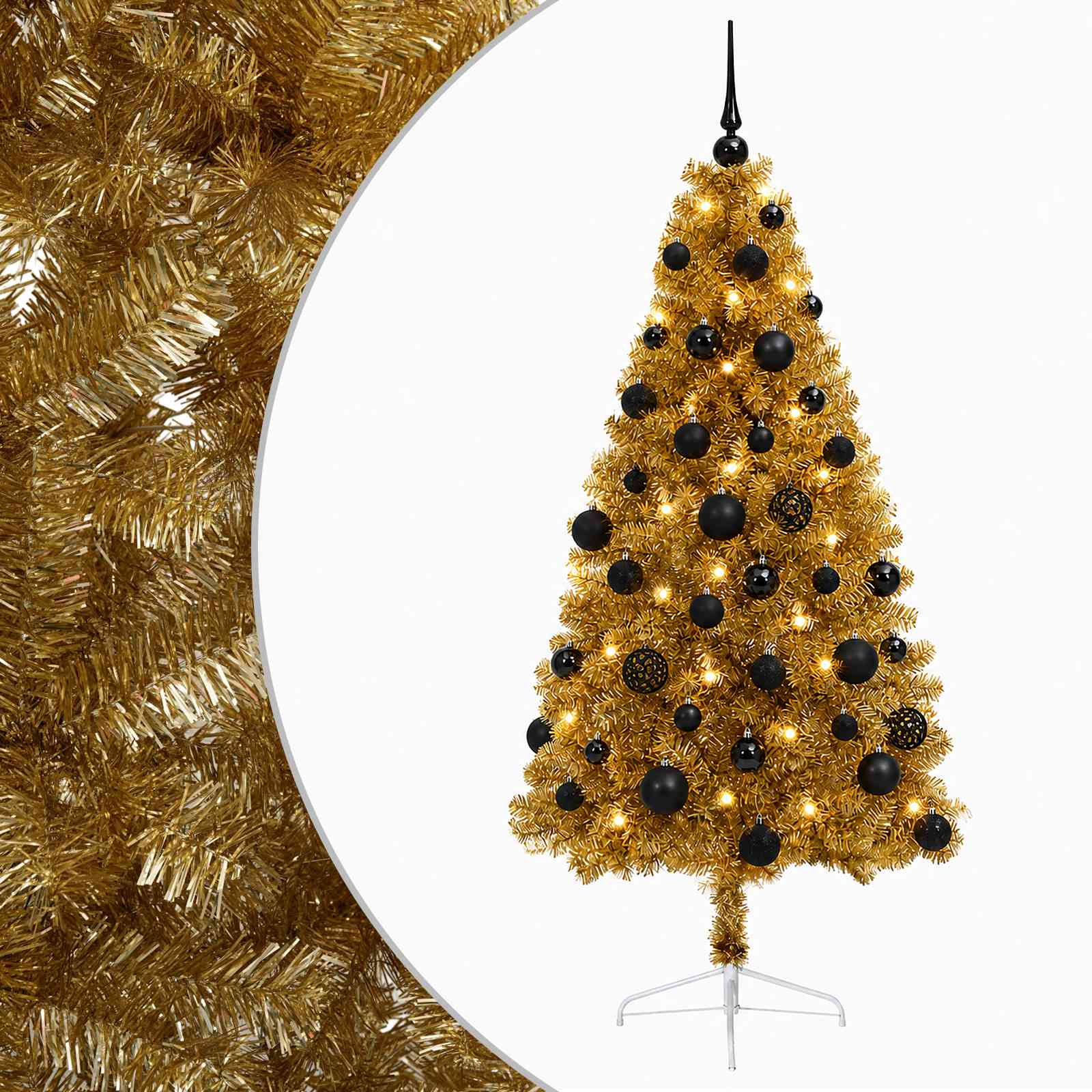Umetna božična jelka z bučko 150 cm 150 LED Toplo bela