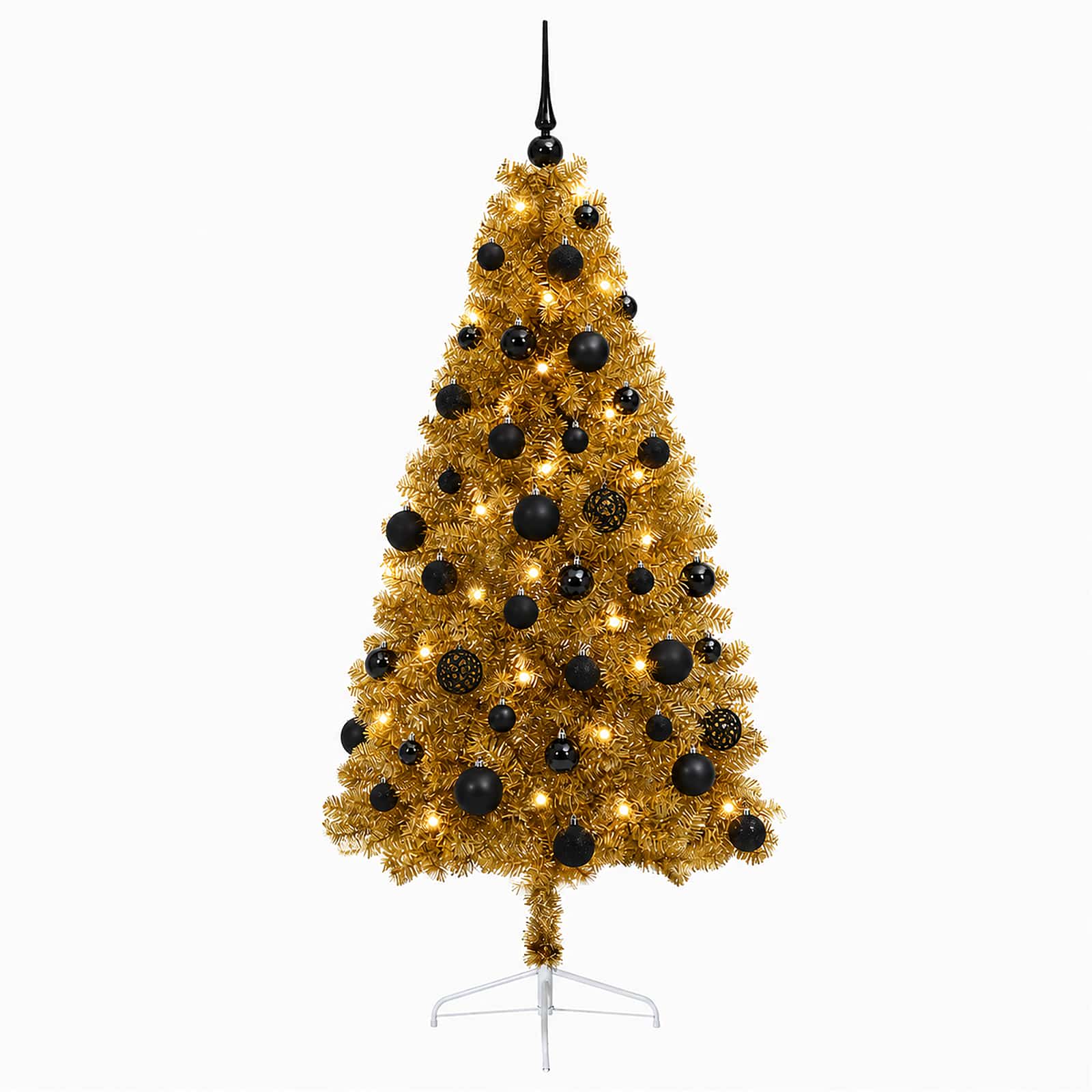 Umetna božična jelka z bučko 150 cm 150 LED Toplo bela