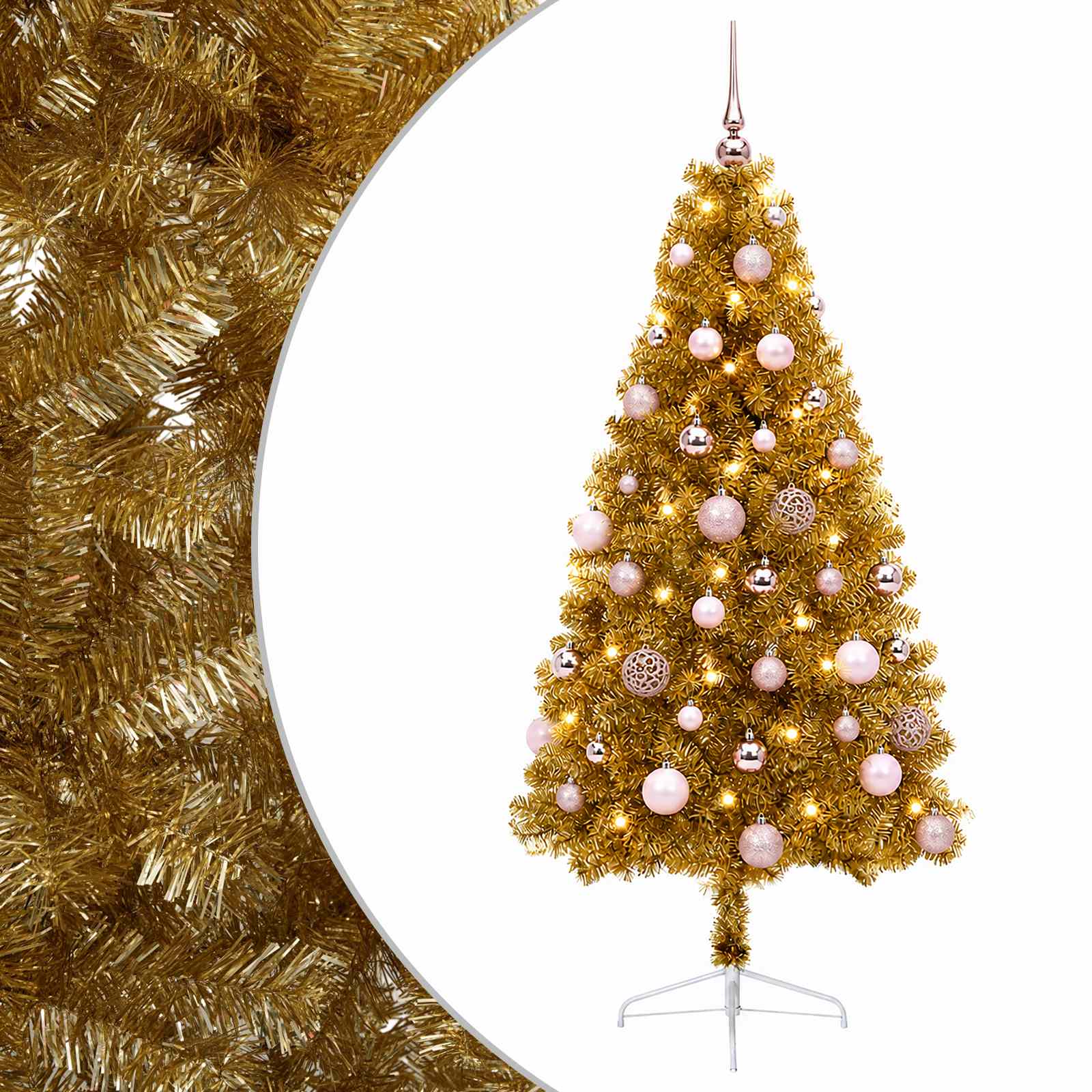 Umetna božična jelka z bučko 150 cm 150 LED Toplo bela