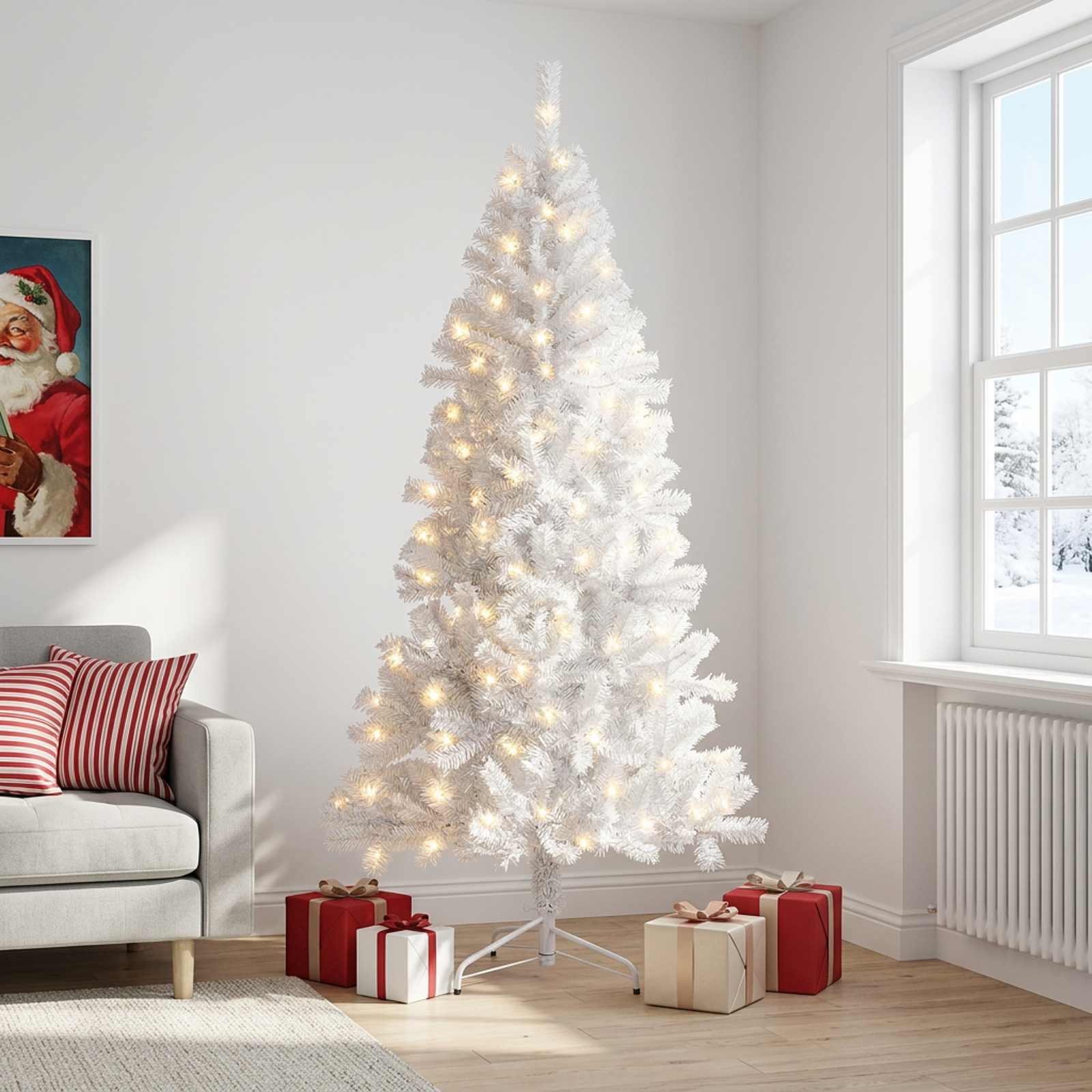 Artificial Hinged Christmas Tree 300 LEDs Warm — photo 1 of 9
