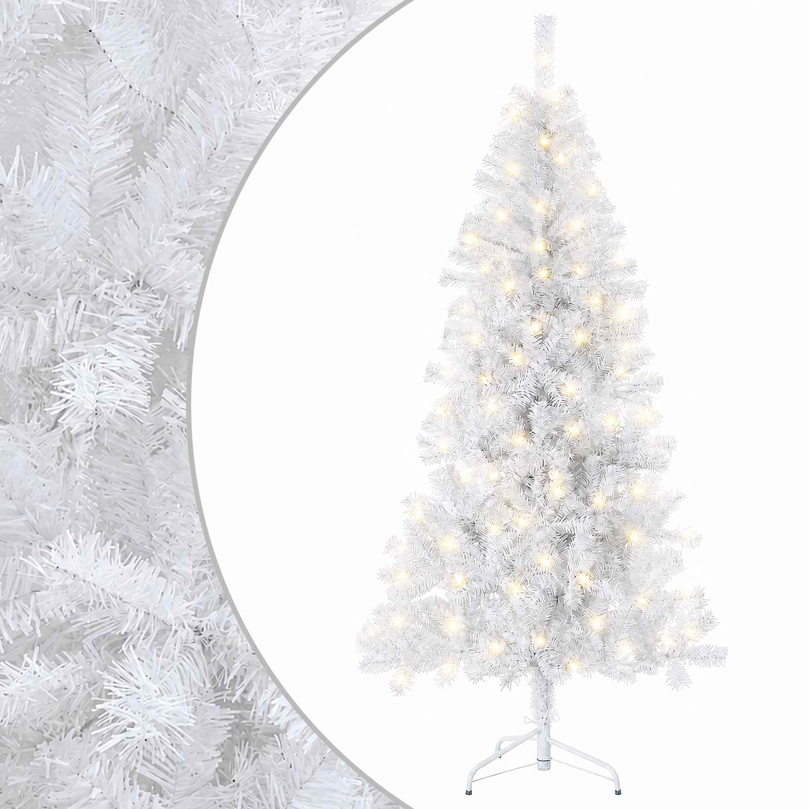 vidaXL Umelý Sklápací Vianočný Stromček 210 cm 300 LED Teplá biela
