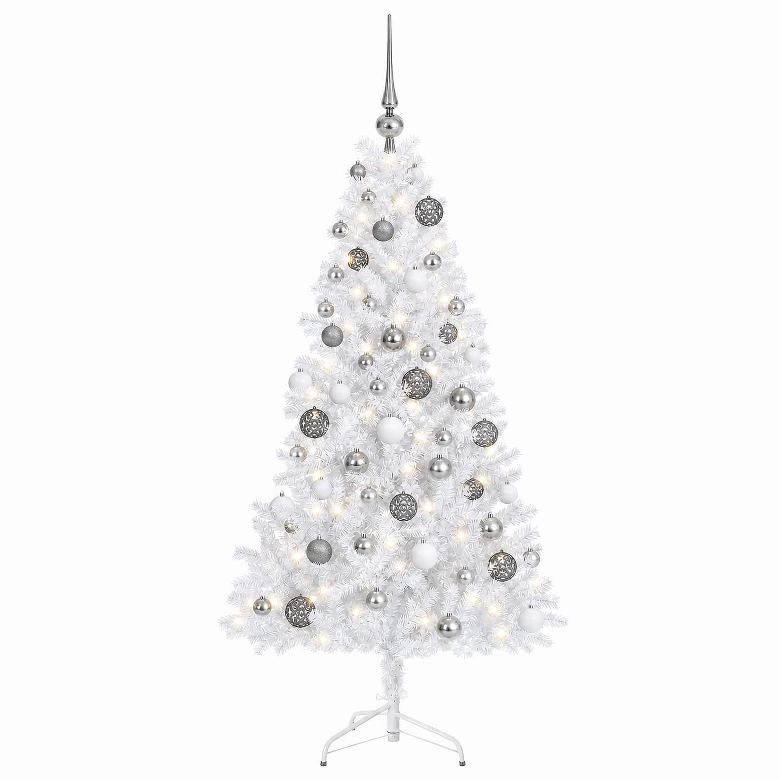 Umetna božična jelka z bučko 210 cm 300 LED Toplo bela