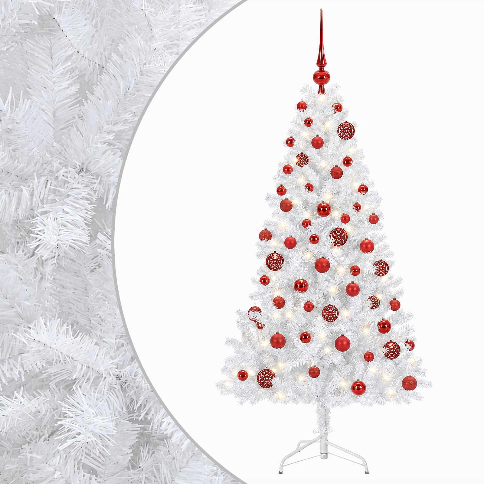 Umetna božična jelka z bučko 210 cm 300 LED Toplo bela