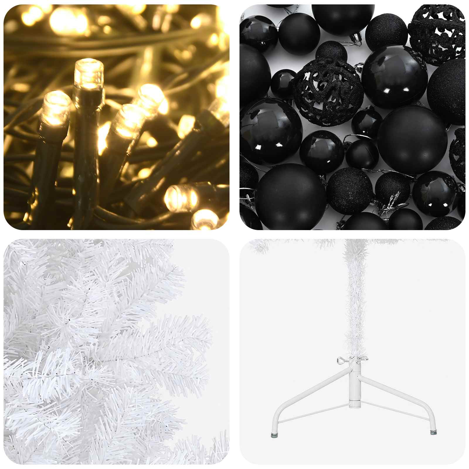 Umetna božična jelka z bučko 210 cm 300 LED Toplo bela