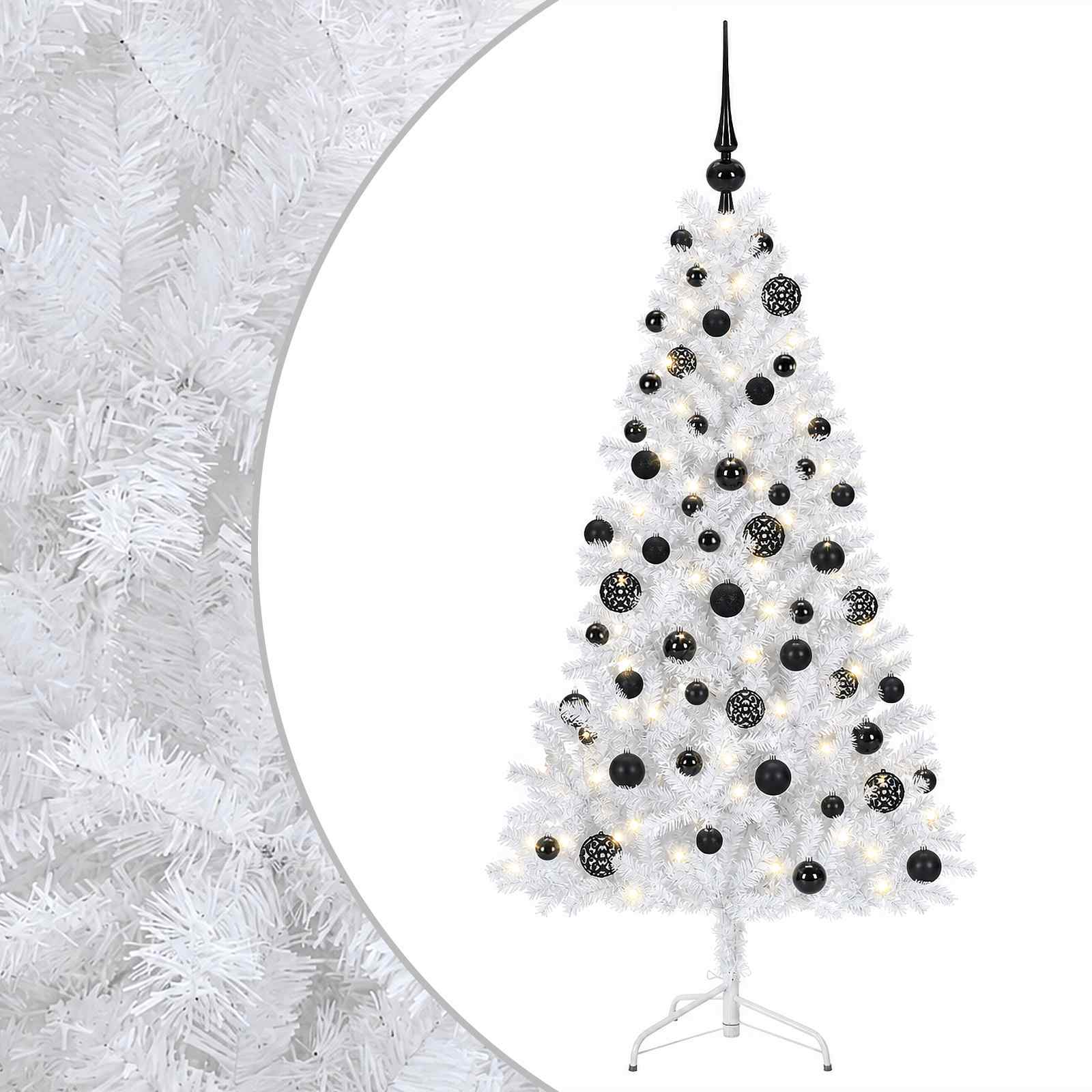 Umetna božična jelka z bučko 210 cm 300 LED Toplo bela