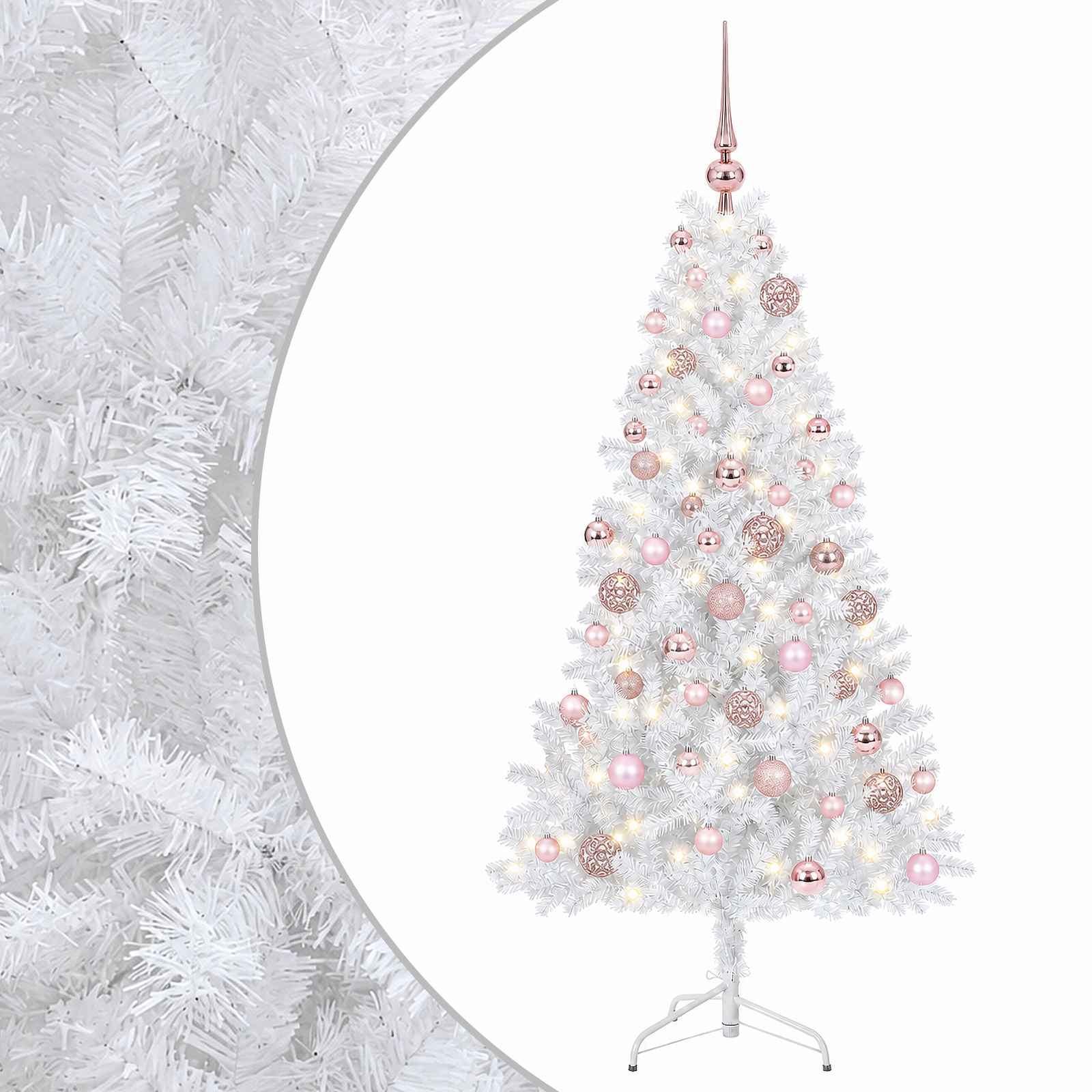 vidaXL Künstlicher Weihnachtsbaum mit Weihnachtskugel 210 cm 300 LEDs – Bild 2