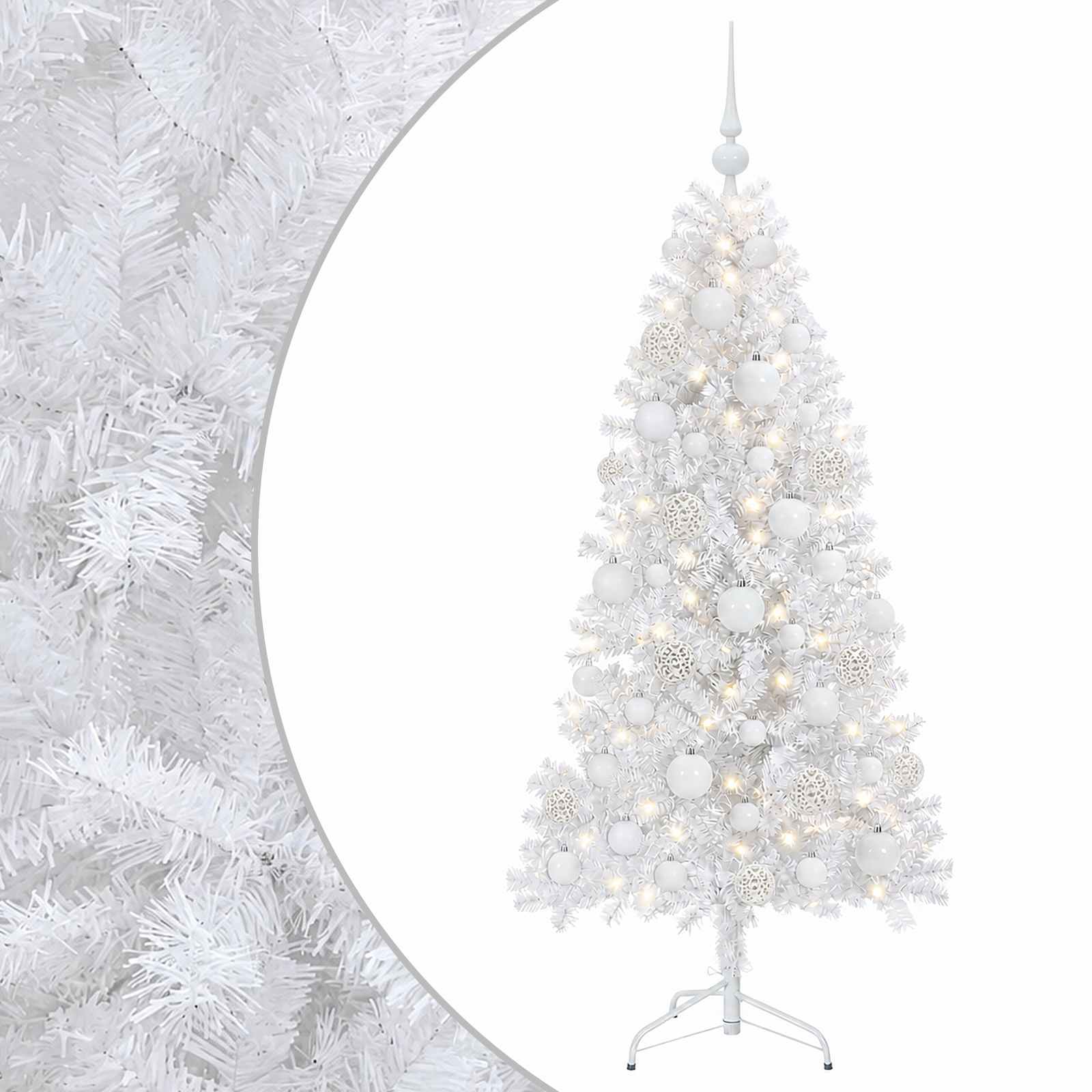 Umetna božična jelka z bučko 120 cm 150 LED Toplo bela