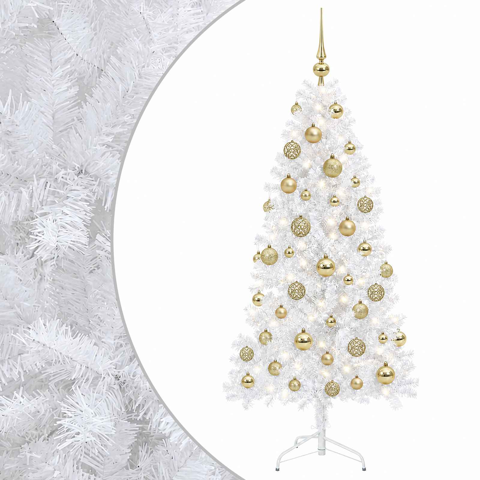 Umetna božična jelka z bučko 120 cm 150 LED Toplo bela